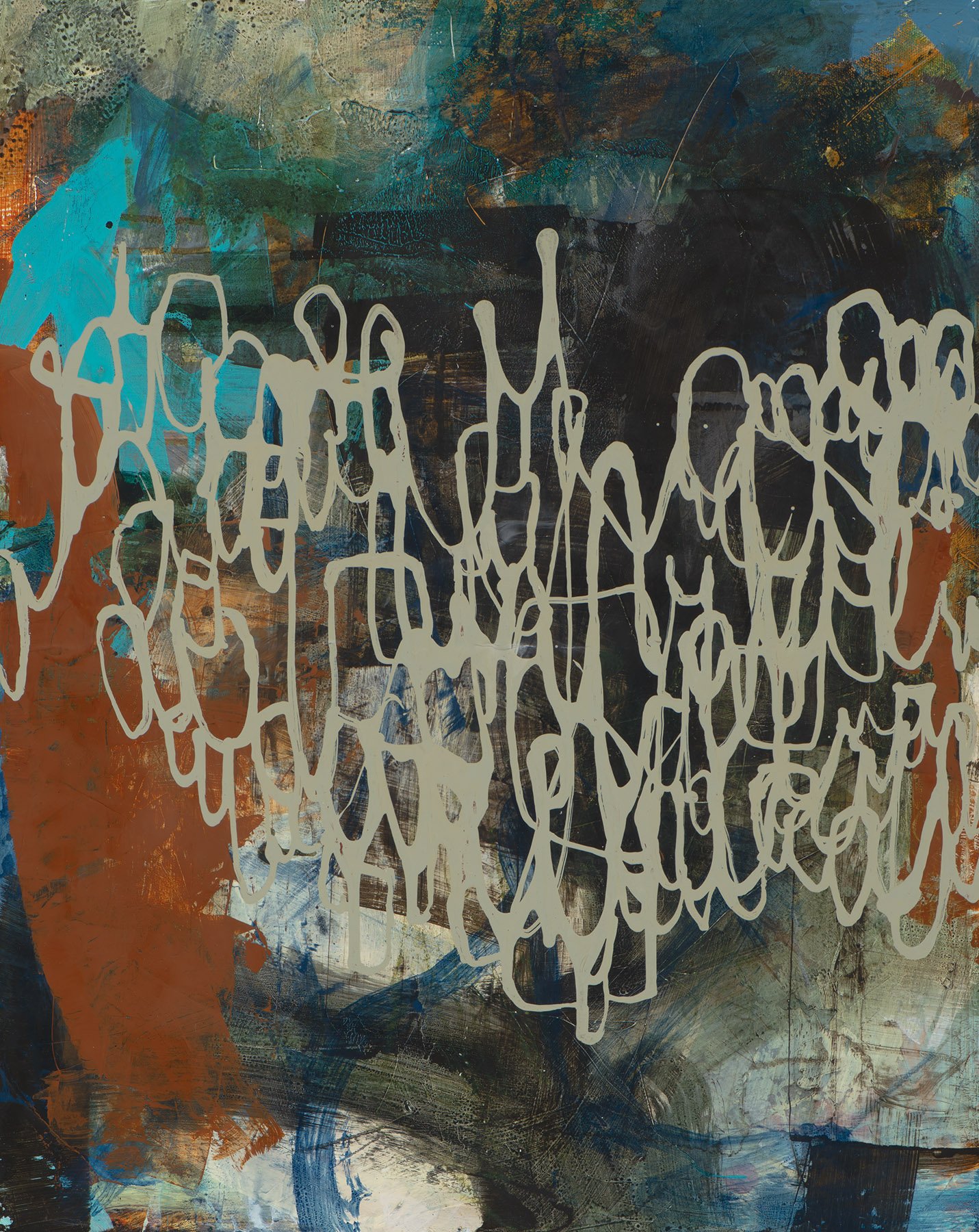 Elhiloinvisible (The Invisible Thread), 2024, Mixed media on canvas, 30x24in
$3,500.00