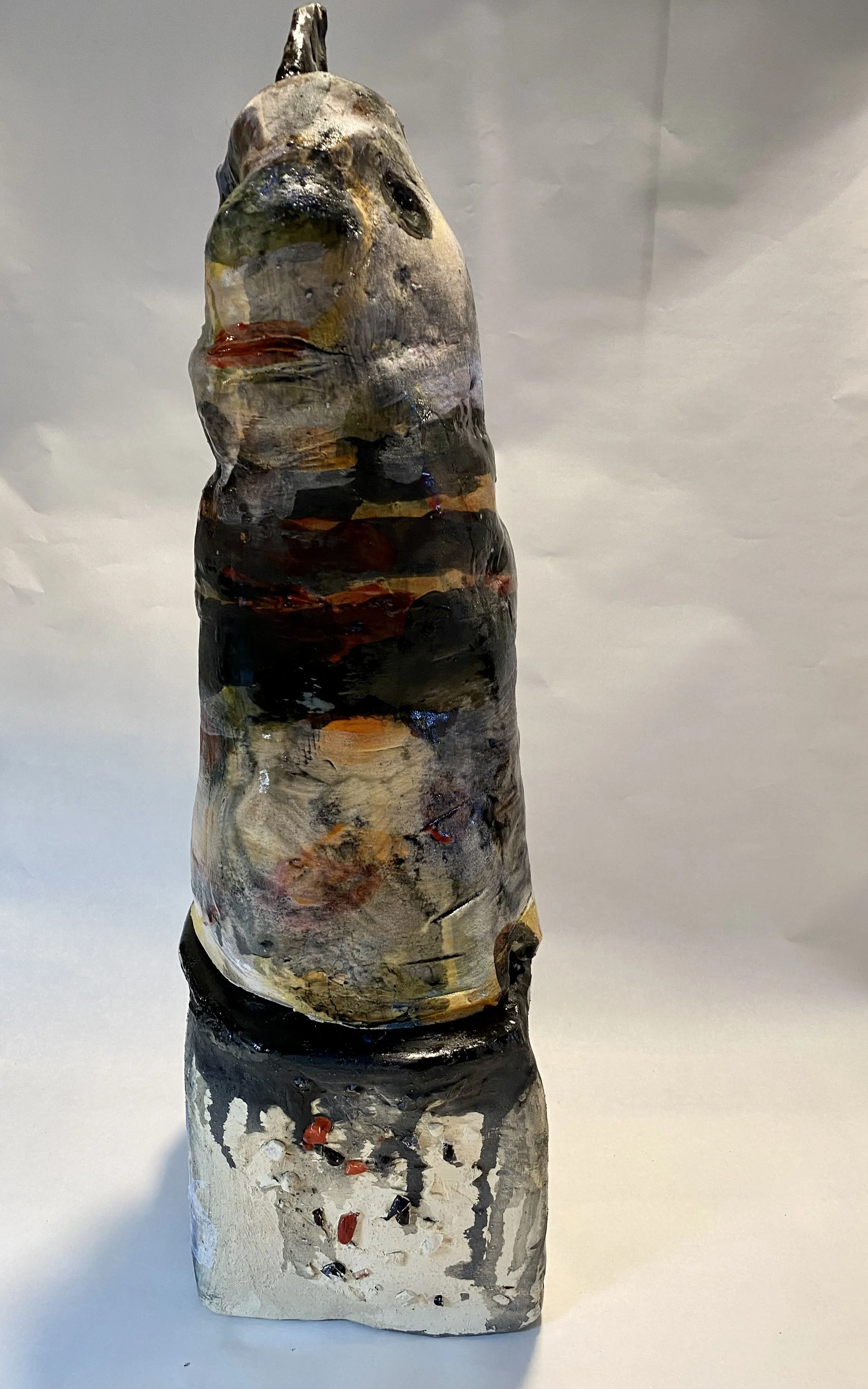 Pointed Head, 2024, Clay, 14 x 6 x 6"