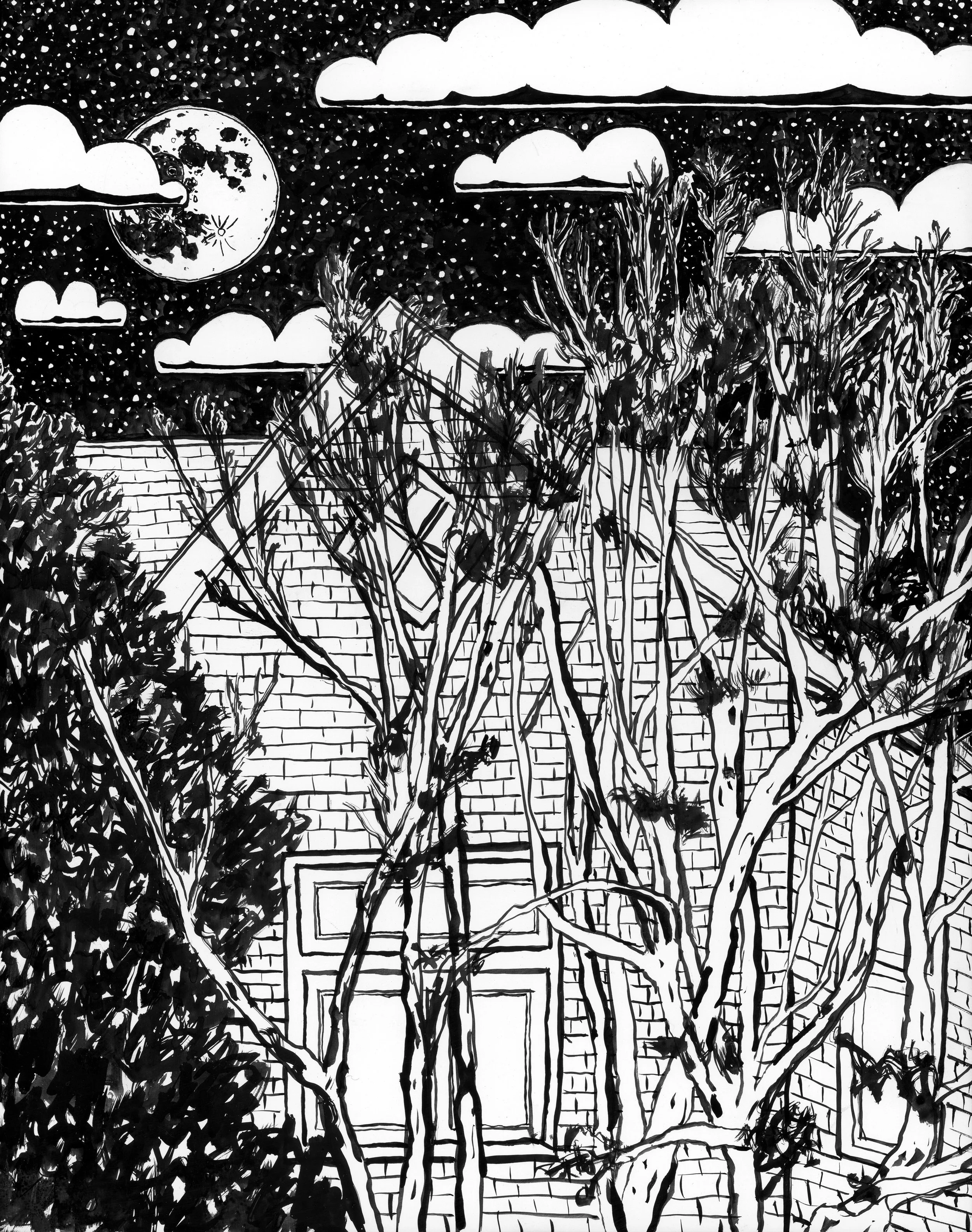 E Dyer, “Let me comfort your aching heart” whispered the tree to the crying cloud, Dimensions: 8x10", Medium: brush and ink on wood panel, Year: 2025

Price: $450
