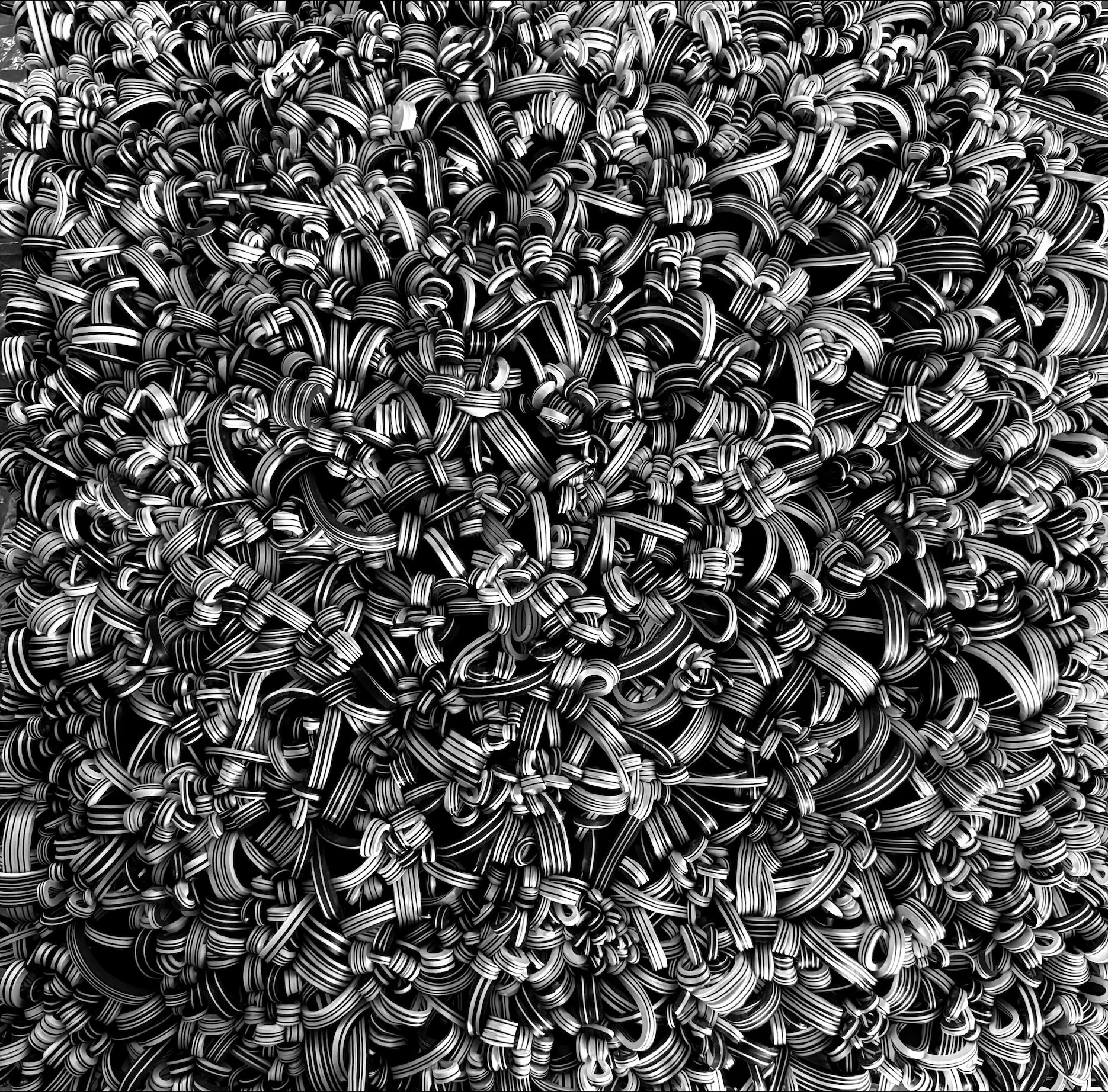 Connections, 2026, 24"x24"x3", Discarded house paint on wood pan