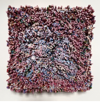 Bussie Parker Kehoe, What is Happening, 2026, 11”x11”x2”, Reclaimed house paint on wood panel
$650