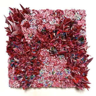 Bussie Parker Kehoe, Jawbreaker, 2026,
13”x13”x2”, Framed, Reclaimed house paint on wood panel
SOLD