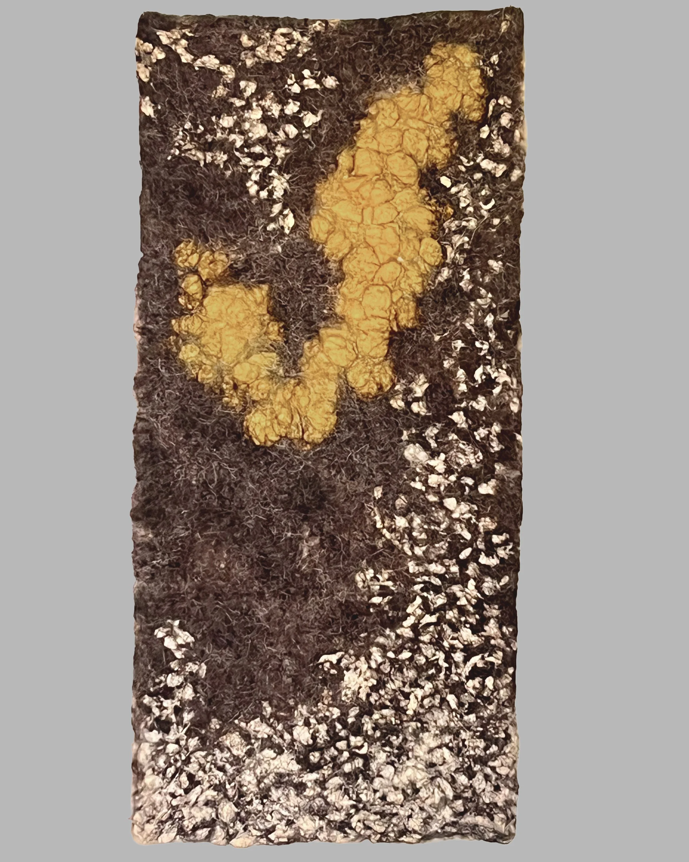 Gold Dance,  2024  2’2” x 1’  Wool, silk; Marigold dye  $700.