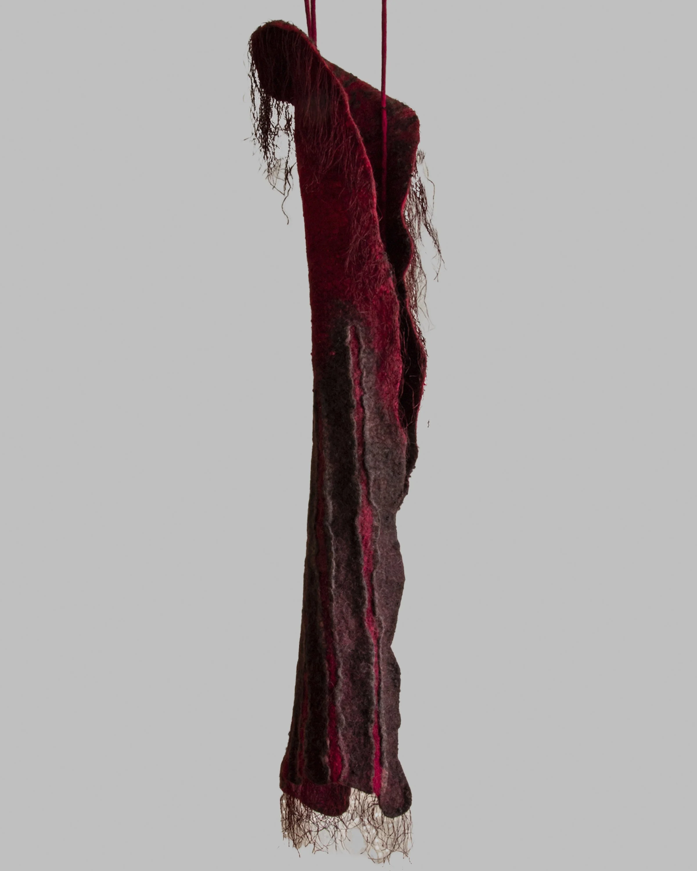 Ancestors, Deep Red,  2021  7’5” x 10”d  Wool, silk  Dyes: Cochineal, $5,800