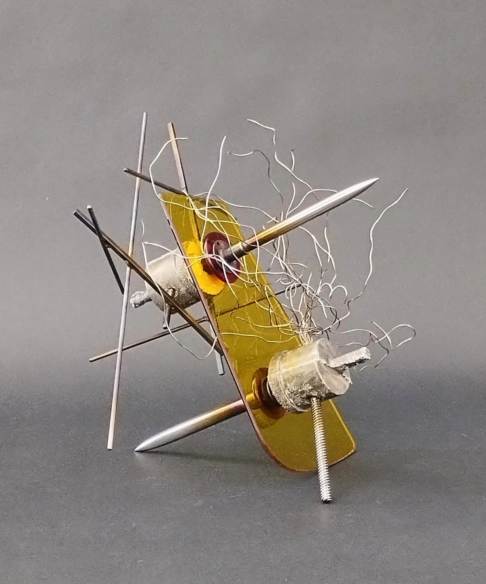Danny Rosales, Duality, 2026, concrete, glass and steel, 60x18x18", $800
