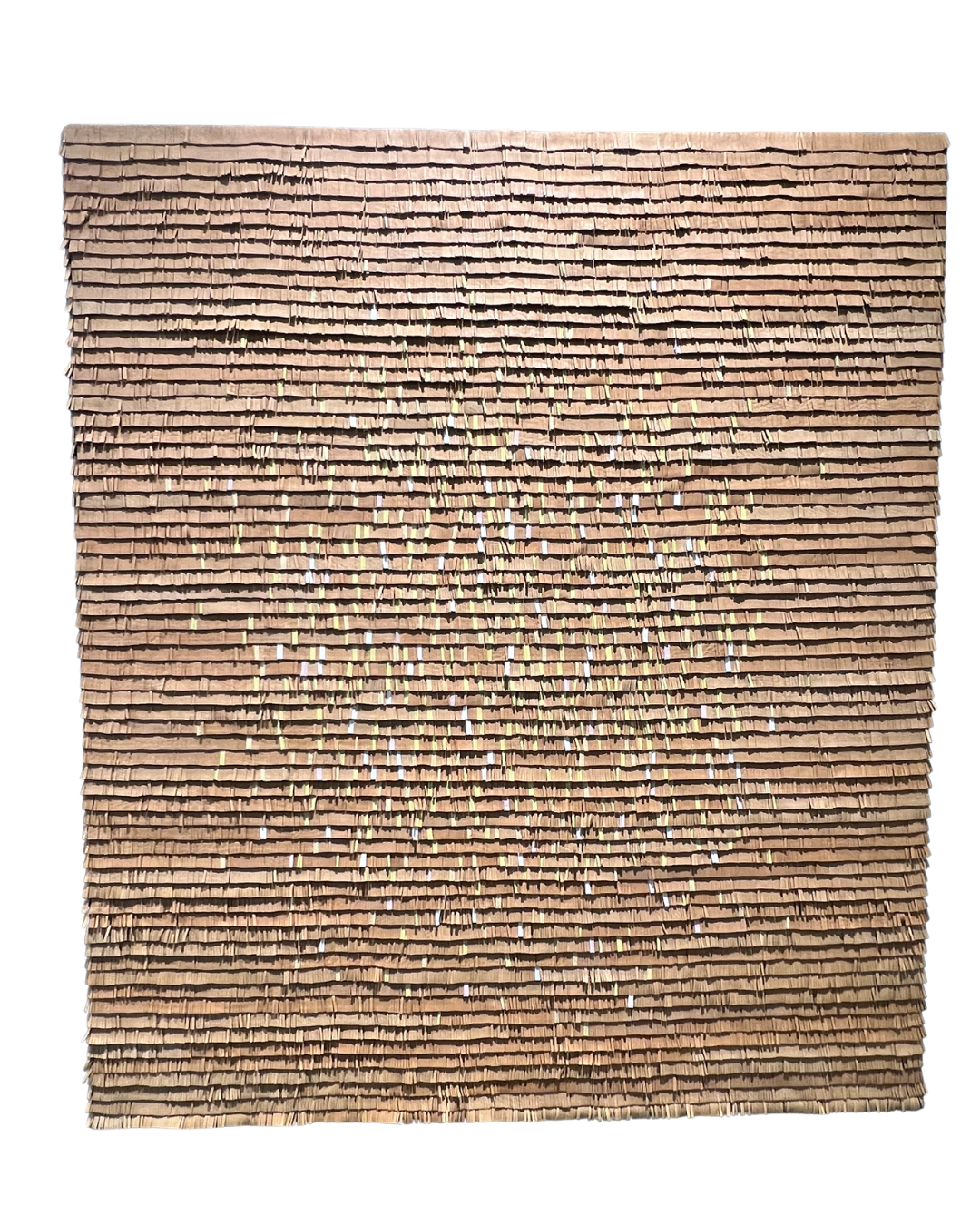 Cécilia Lusven, Bloom, 2026, 28.5x25 inches, Handwoven from linen and off-cut leathers
$2,850