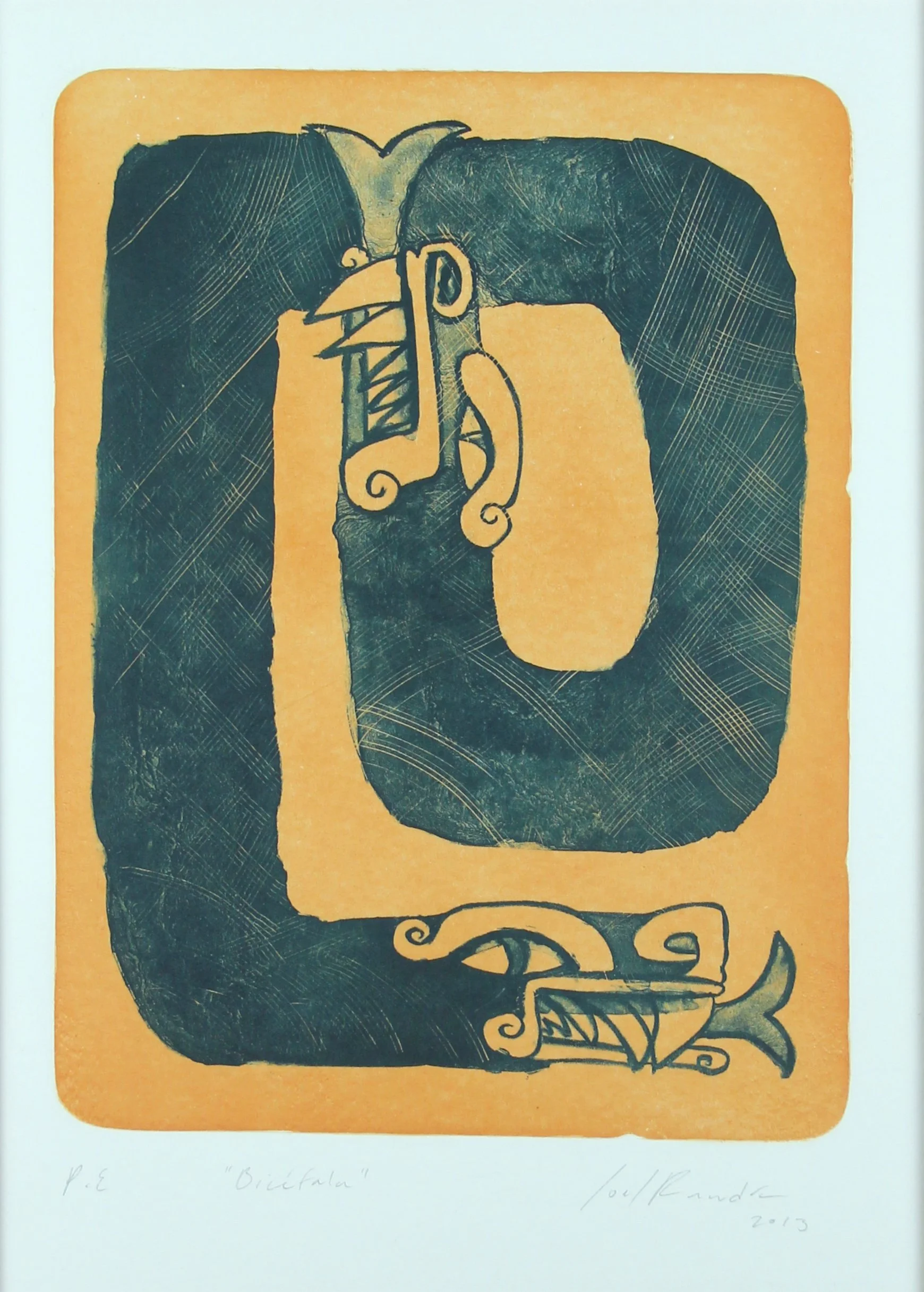 Joel Rendon, Bicifala, P.E., 2013, lithograph, 	22.5 x 16.5in framed, $550
