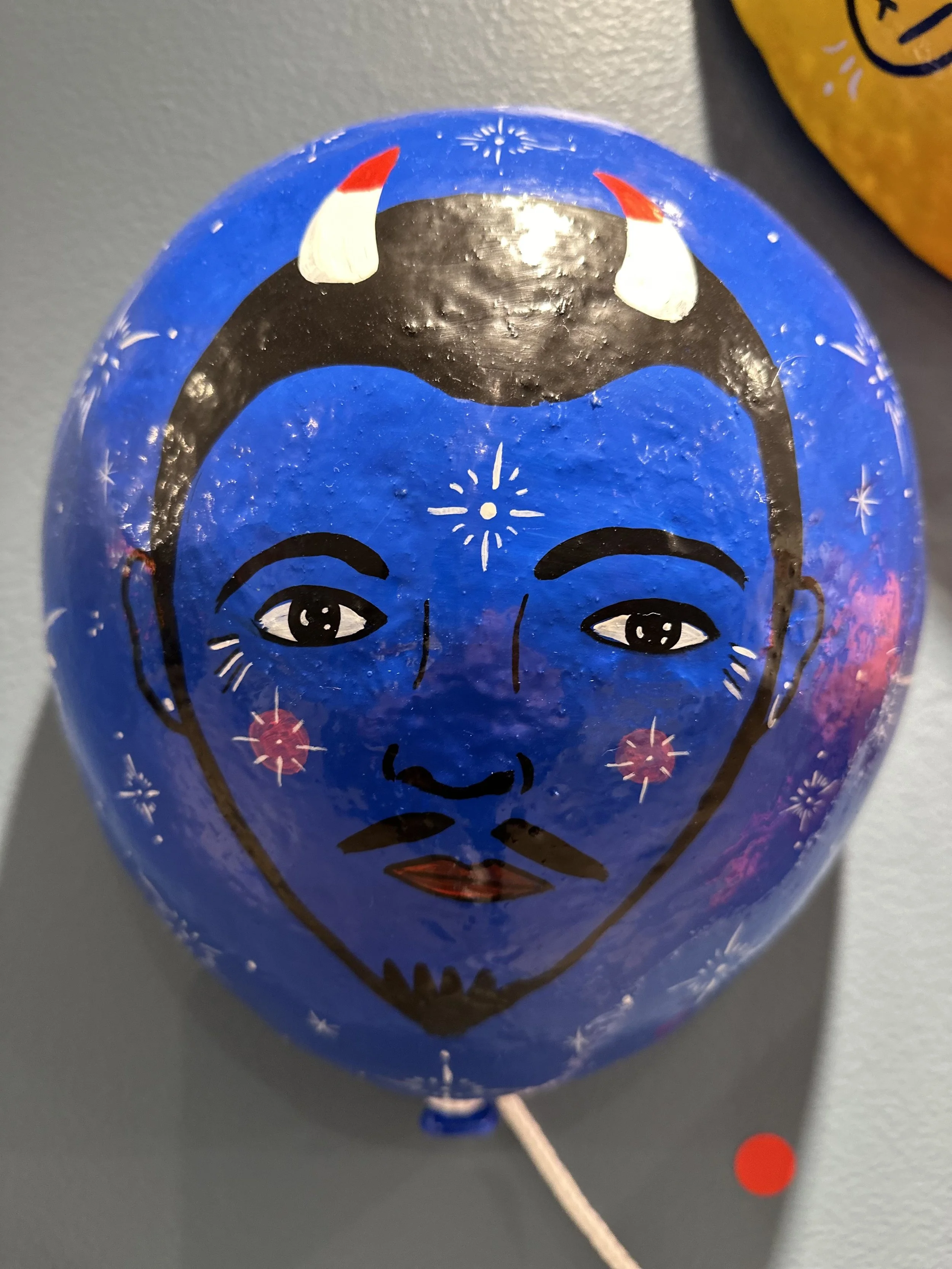 I Met Him at the Lookout, 2024, Paper Mache, Acrylic Paint, Artist Resin 12 x 9.5 x 6.5 in.