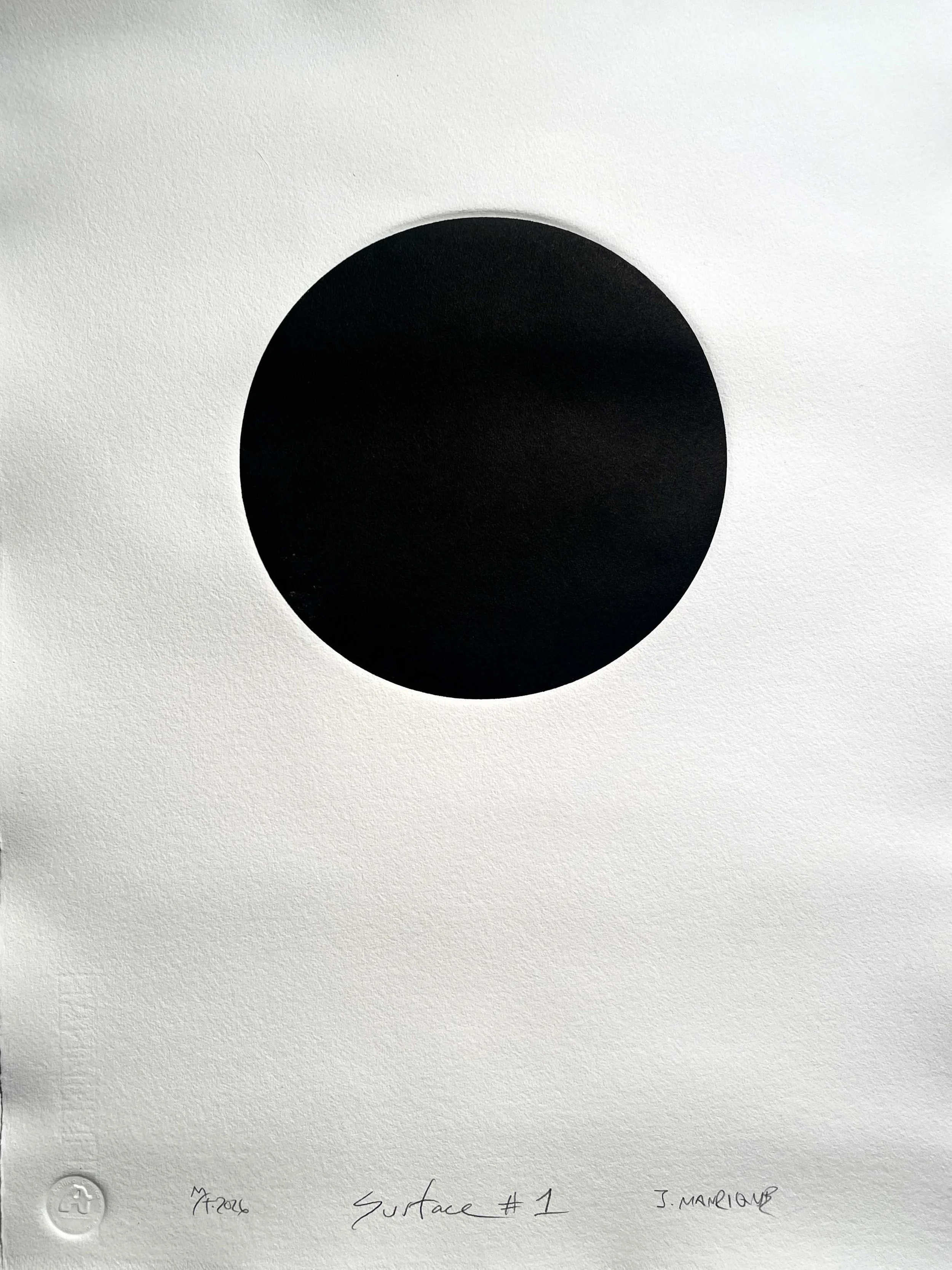 Javier Manrique, Surface #1, Monotype, 2026, 21x15.5, inches, $800