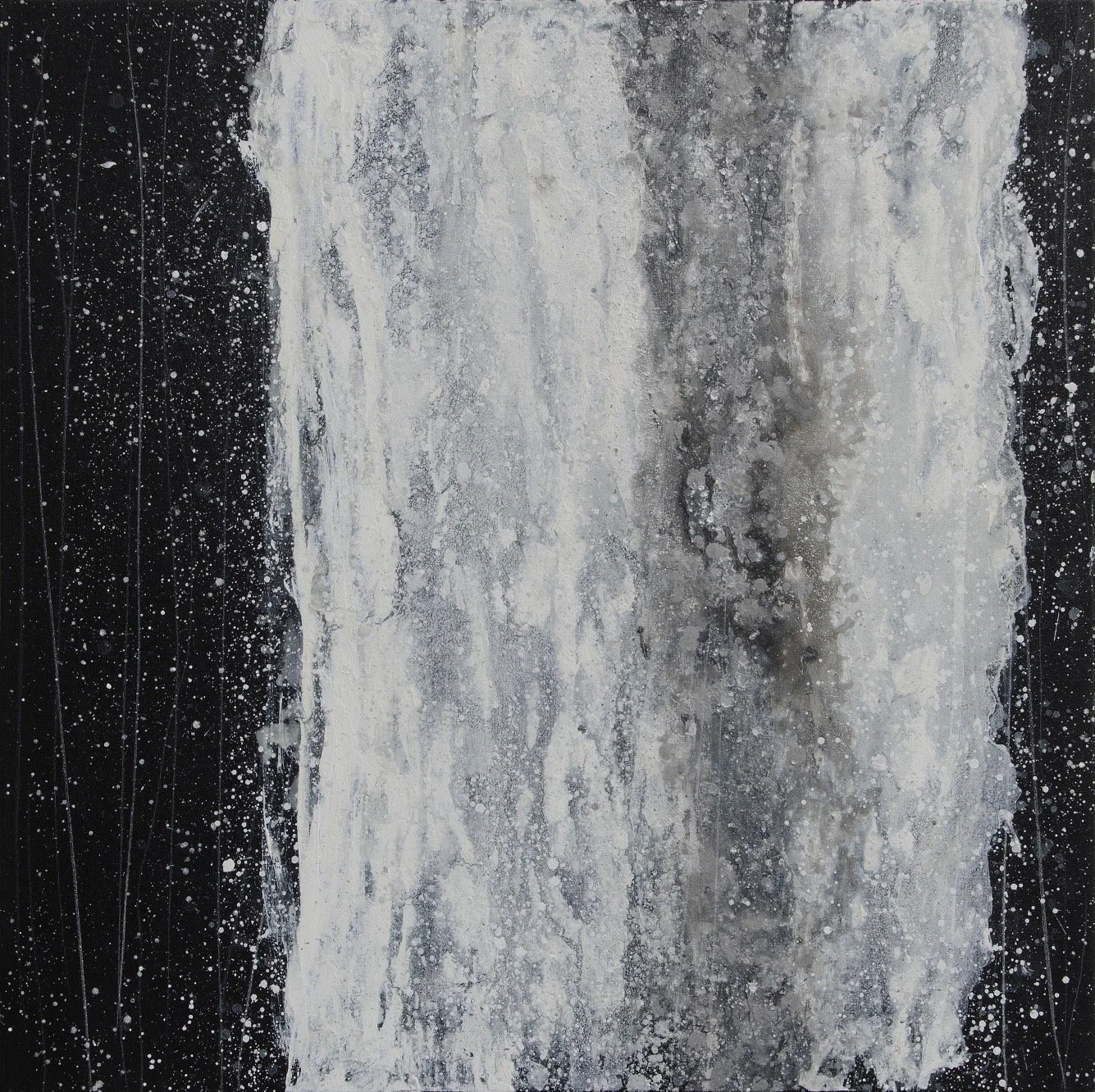 Javier Manrique, White Ash, 2024, acrylic on canvas, 36 x 36"