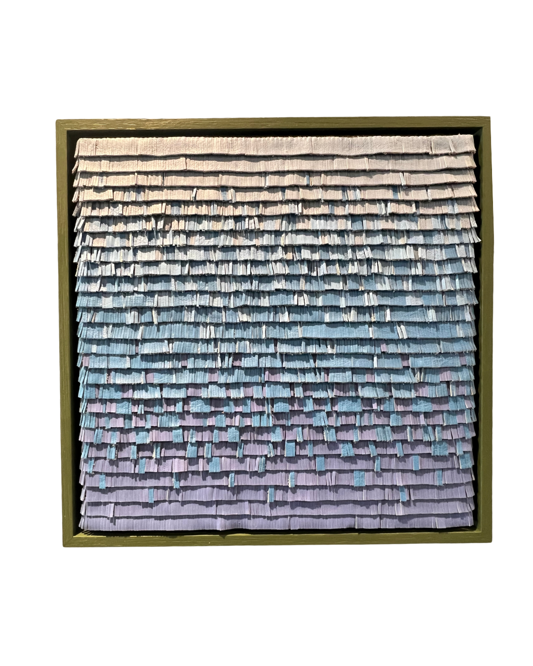 Cécilia Lusven, Gradient - Blues, 2024, 11x11 inches, Handwoven from linen and off-cut leathers
$650