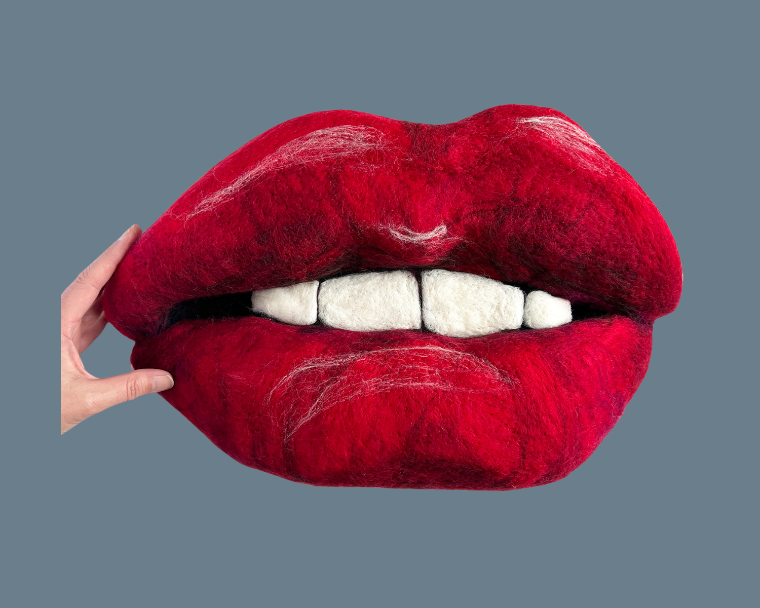 SOLD, Words I've Been Waiting to Hear (Red), Wool over felted form, $1,200