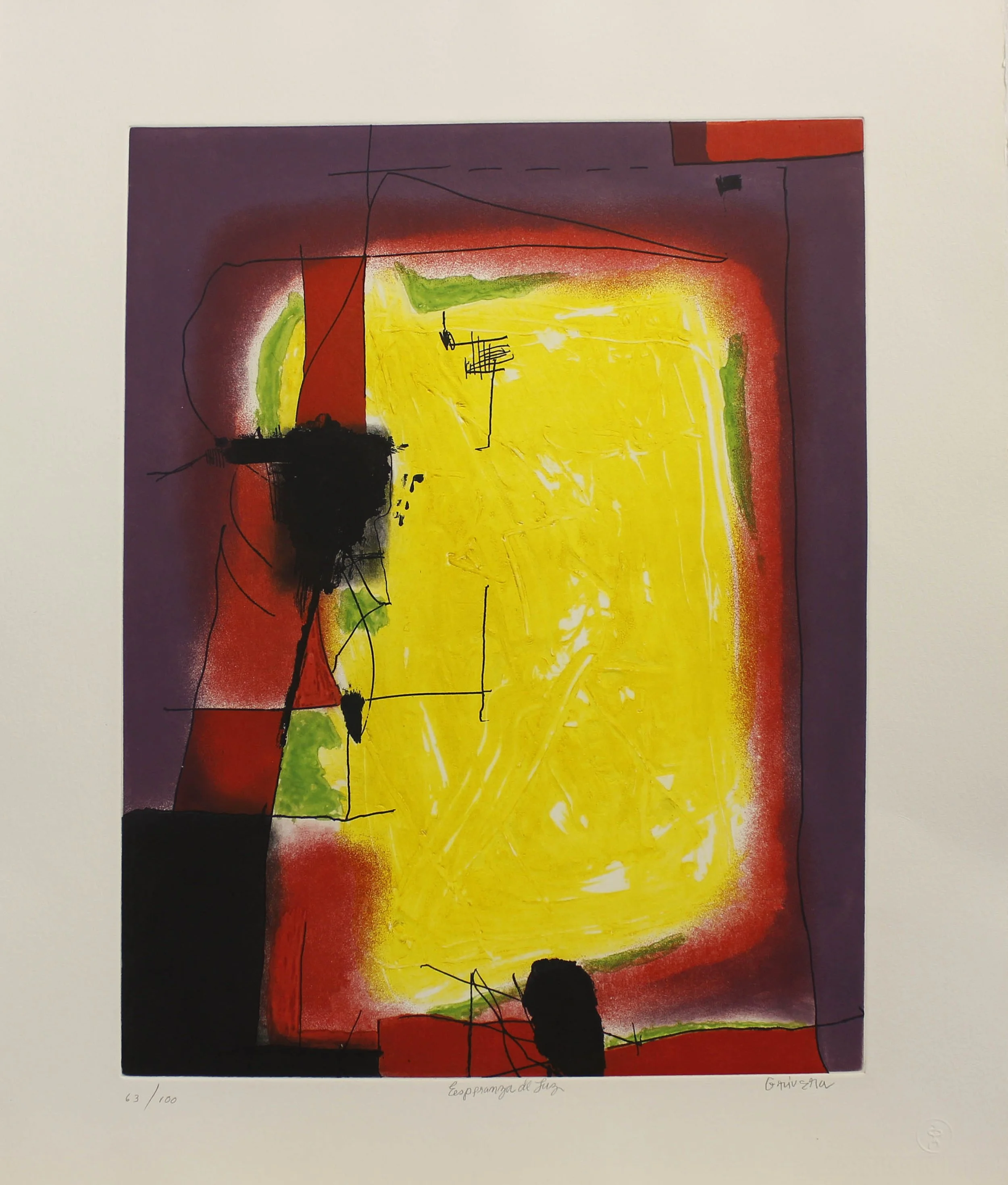 Gustavo Ramos Rivera, Esperanza de Luz, 4/100, 202, 	etching, 20 x 15in framed, $850