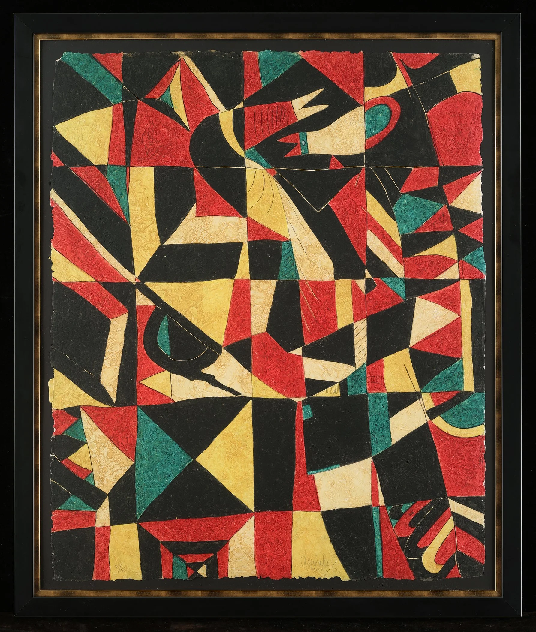 Javier Arevalo, "Hombre Pajaro
(Birdman)," PE (edition of 100), 1995, collor lithograph, 47.5 x 38.5 in framed, $2,800