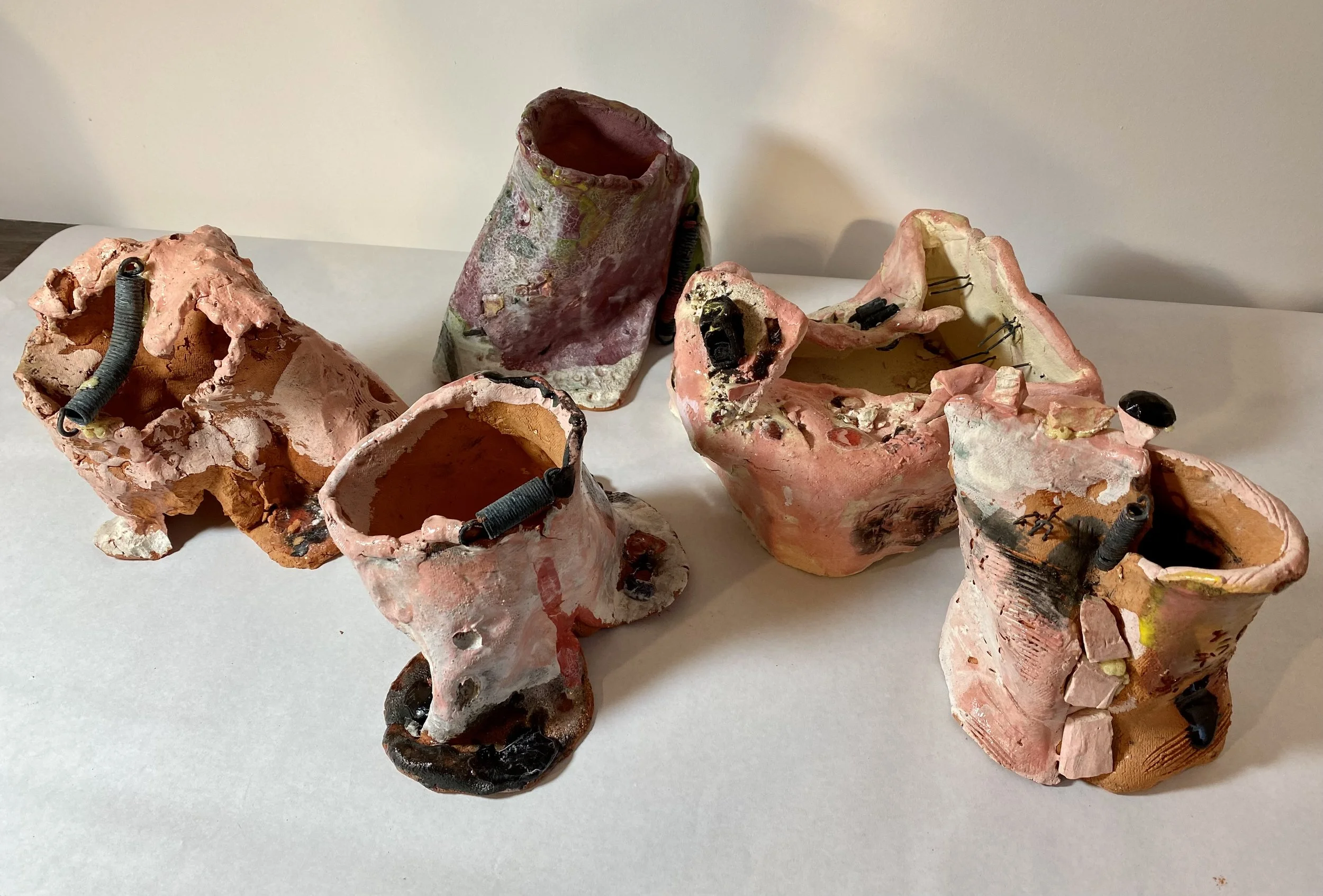 Thing #1, #2, #3, #4, #5, 2025, Clay, various