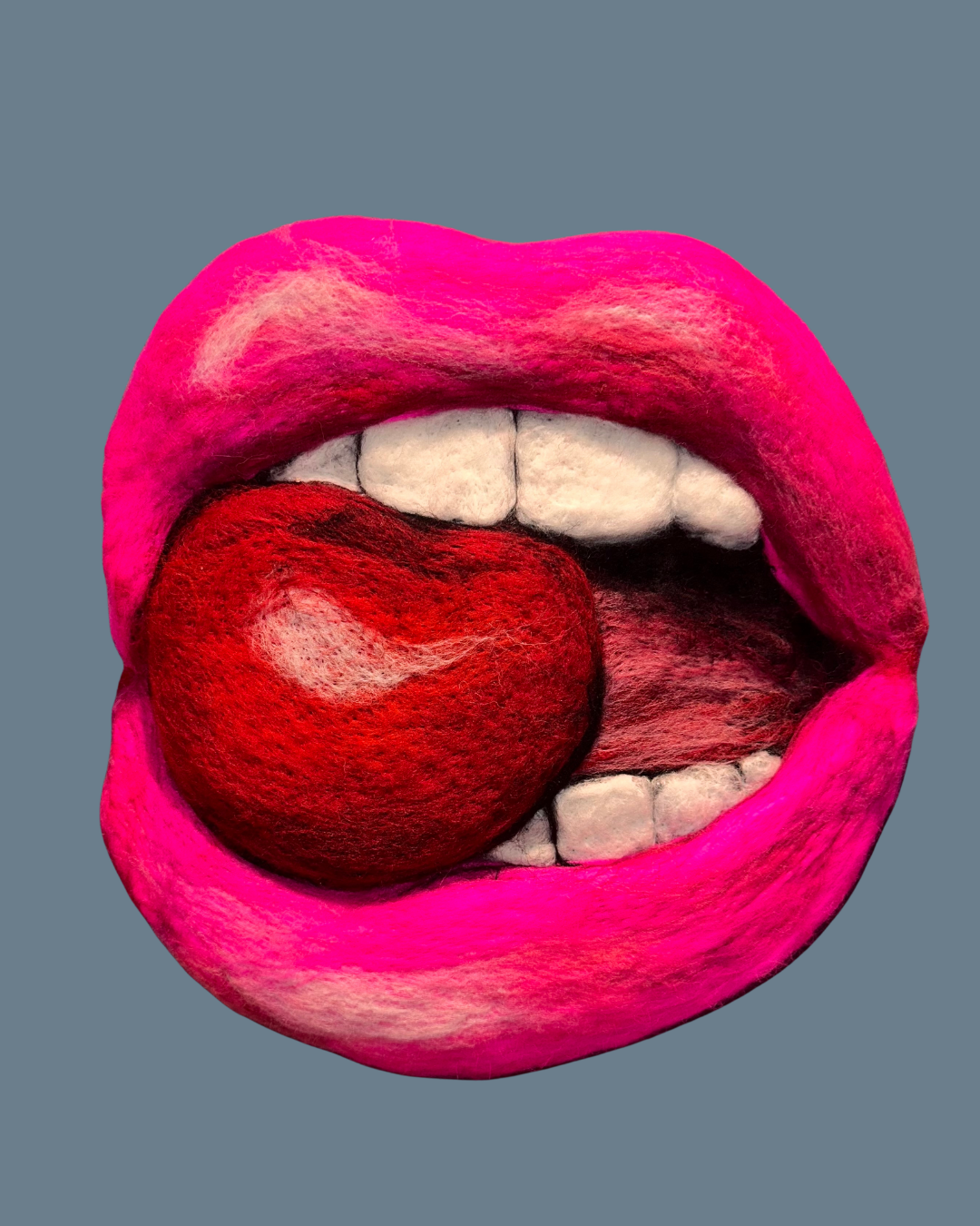 SOLD, 22., Small Size/ Hot pink Series , Wool over felted form