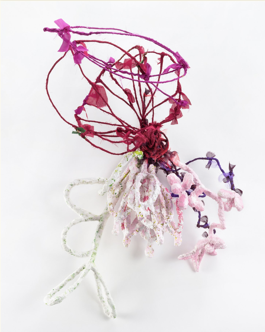 Fixer, 2024, Celluclay, Sculptamold, wire, wire mesh, fabric, acrylic paint, 32 x 19 x 13-½ in.