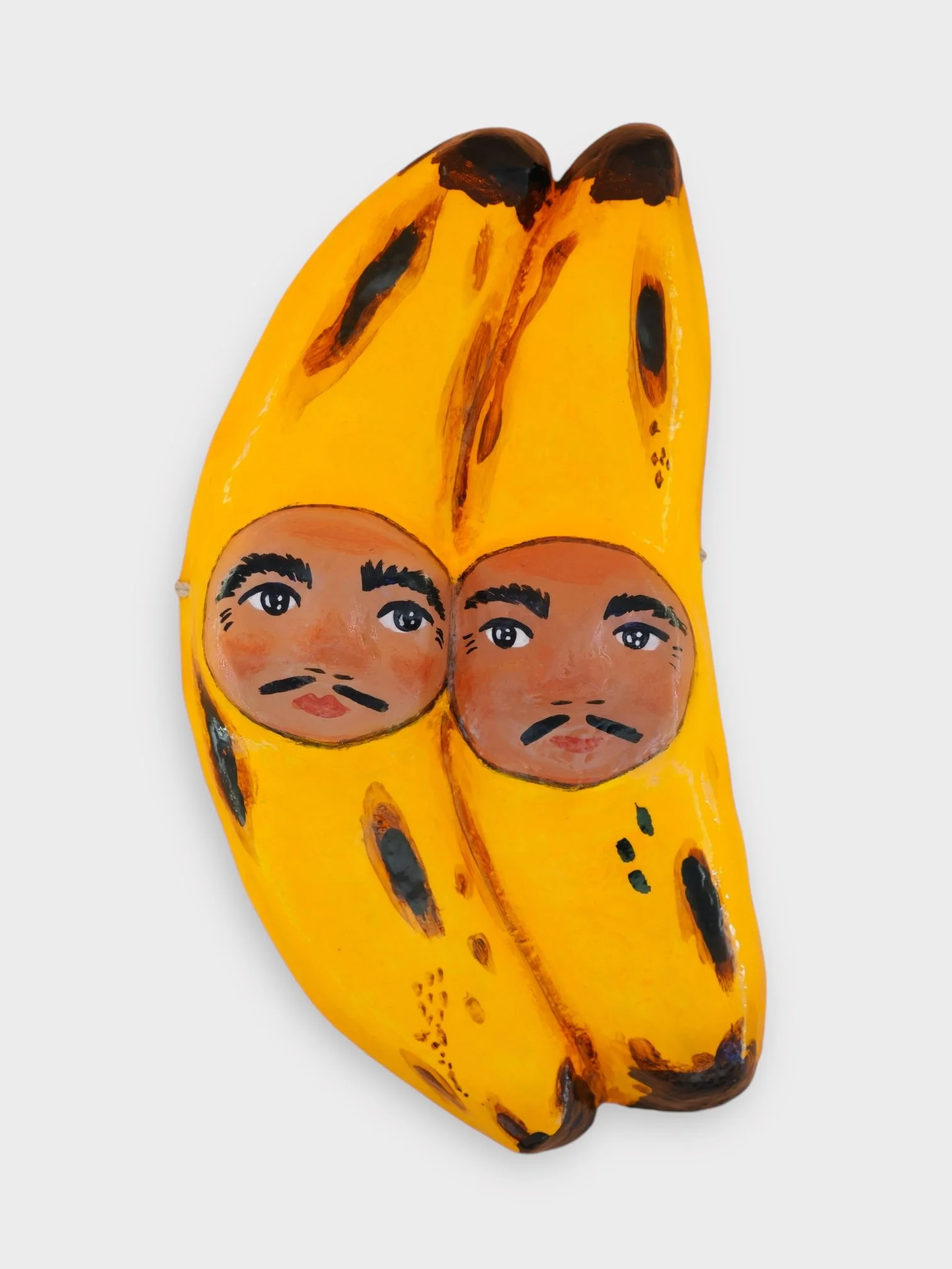 Plantin Couple, 2024, Paper Mache, Acrylic Paint, Artist Resin 11.5 x 7.5 x 2.5 in.