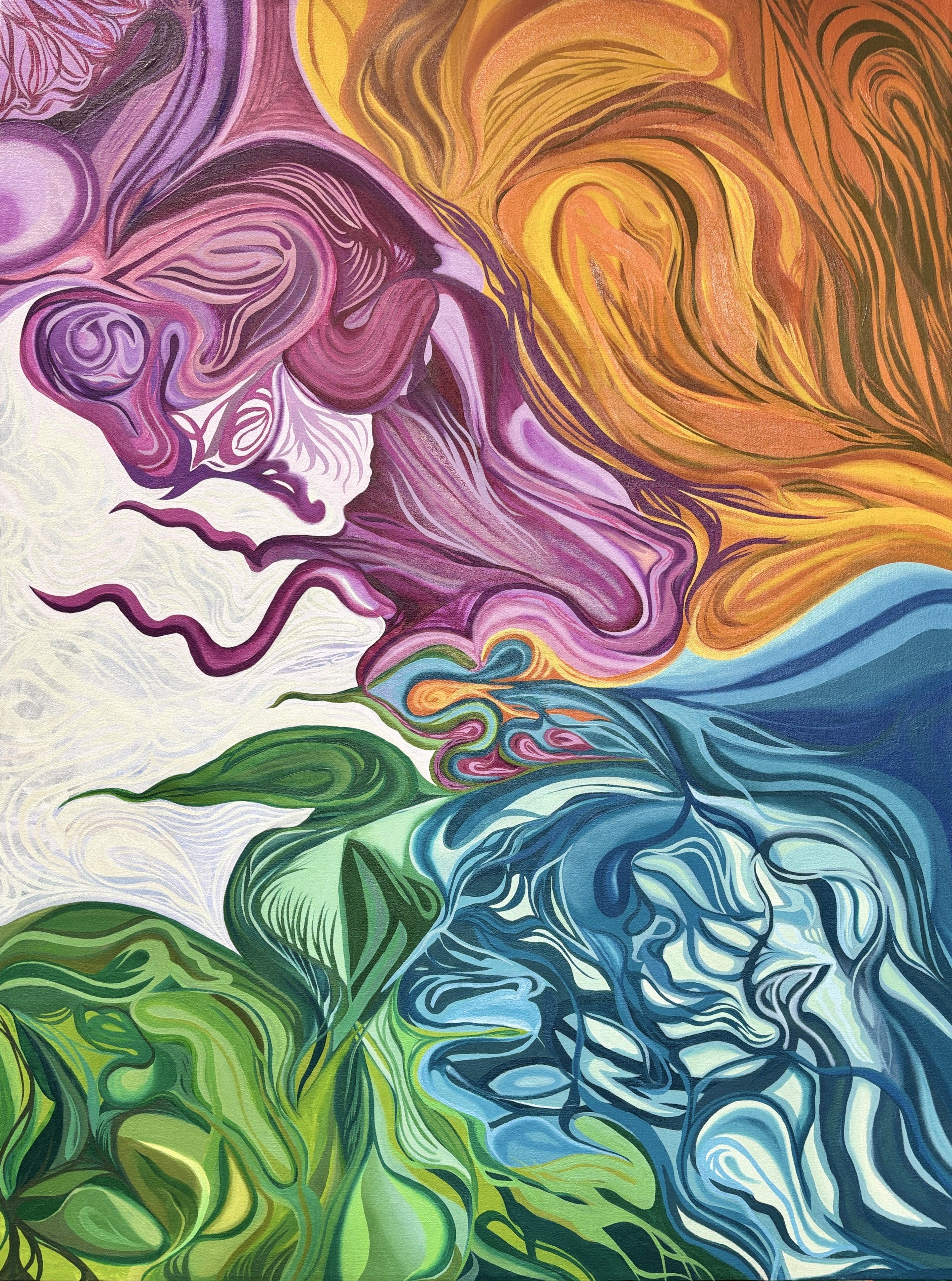 Nick Maltagliati, Five Elements, Oil on canvas, 48 × 36 in., 2025
$6,500