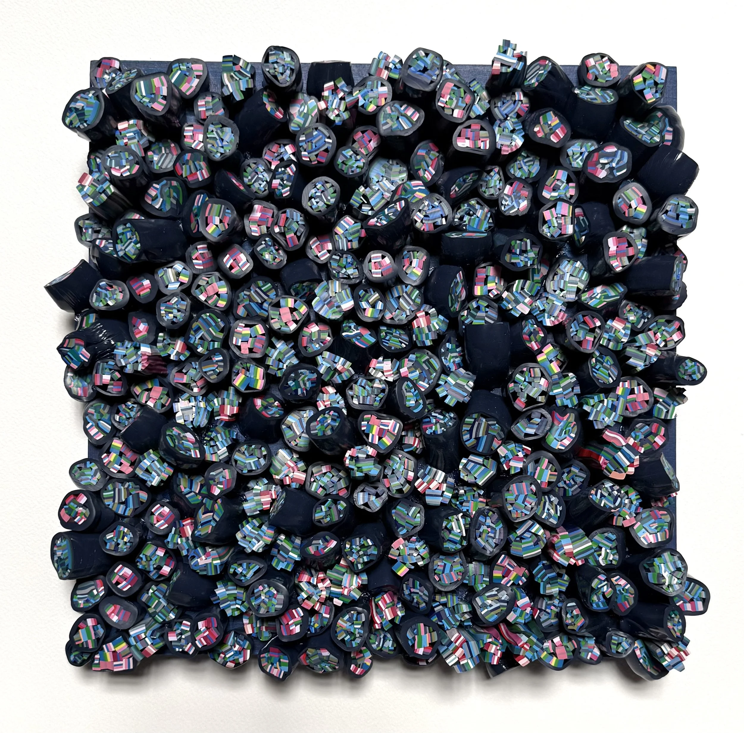 Bussie Parker Kehoe, Ocean Floor, 2026, 11”x11”x2”, Reclaimed house paint on wood panel
$650
