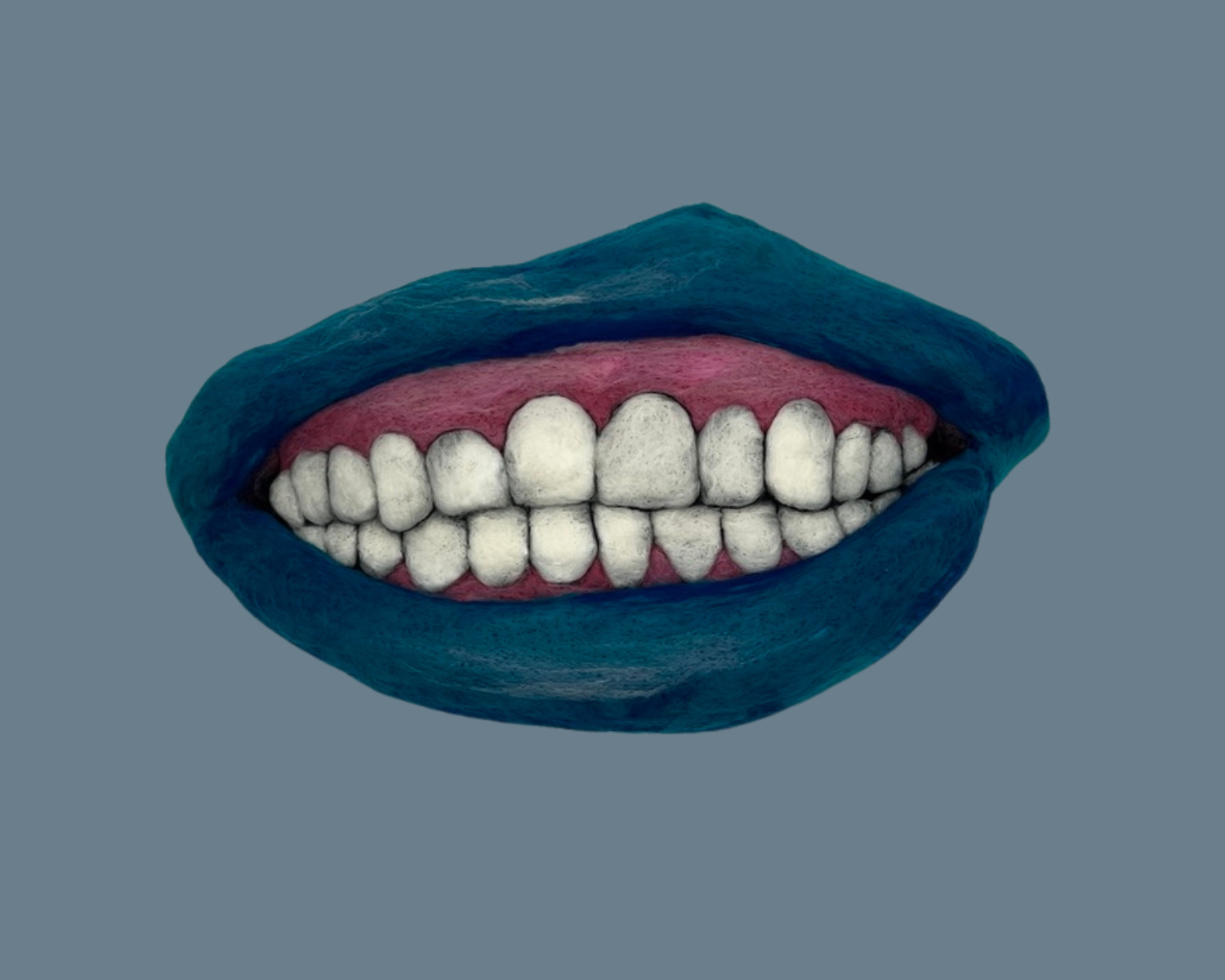 K.C. (blue), Medium Size/ Face Series, Wool over felted form, $1,000