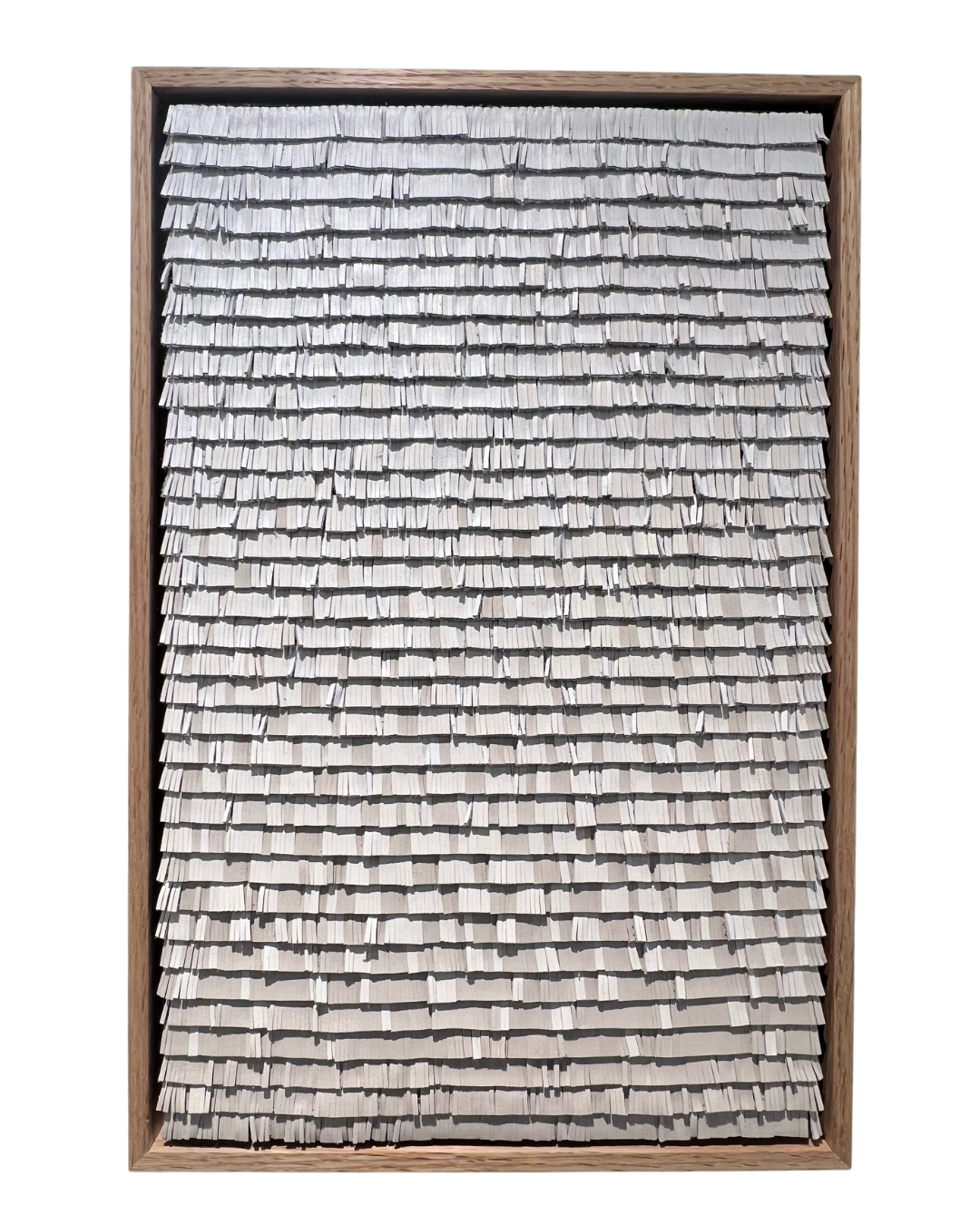 Cécilia Lusven, Fog, 2025, 17x11 inches, Handwoven from linen and off-cut leathers
$750