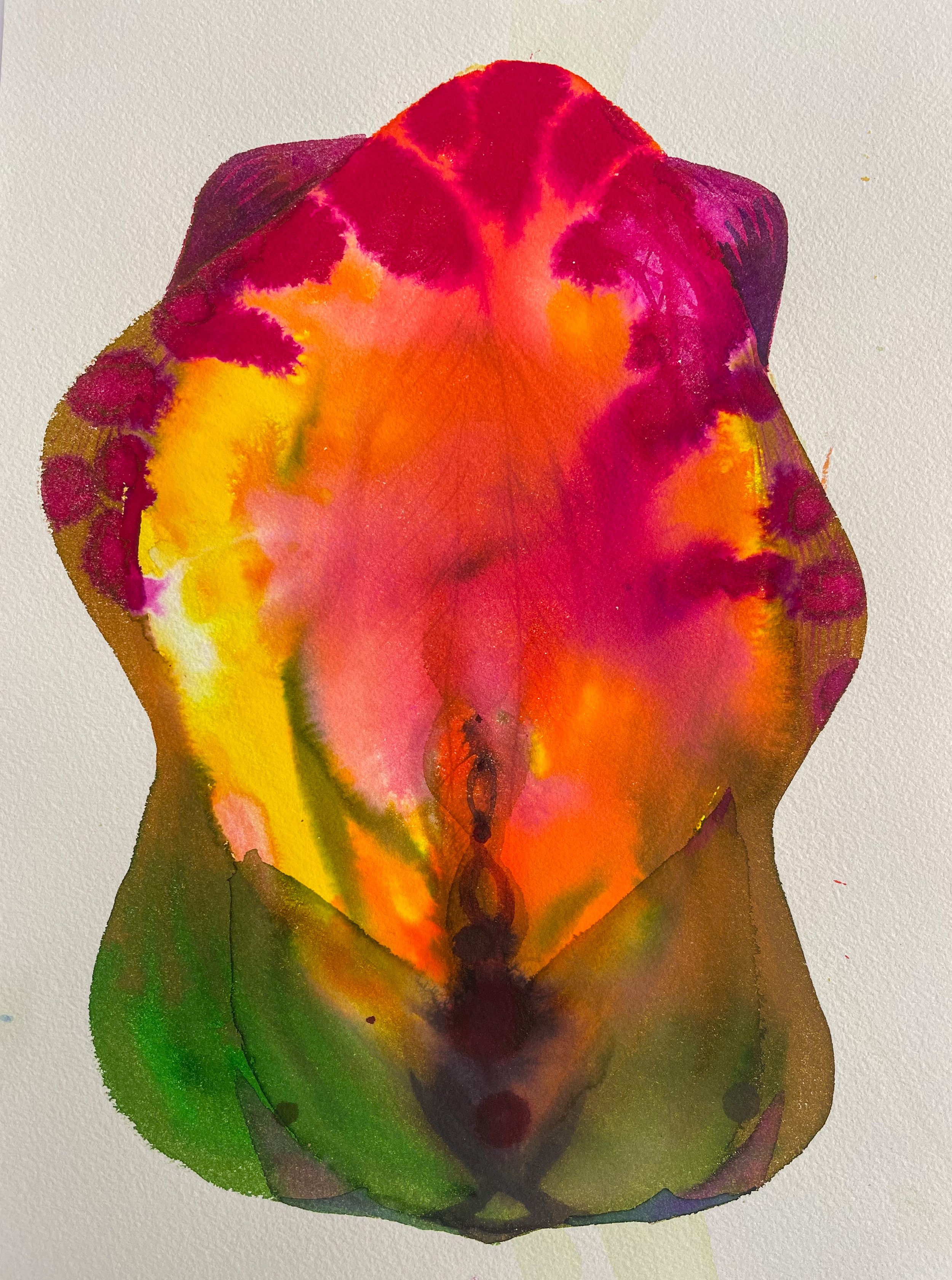 Metamorfosis, 2025, Watercolor, alcohol and acrylic inks on paper, 14x10in 
$800.00