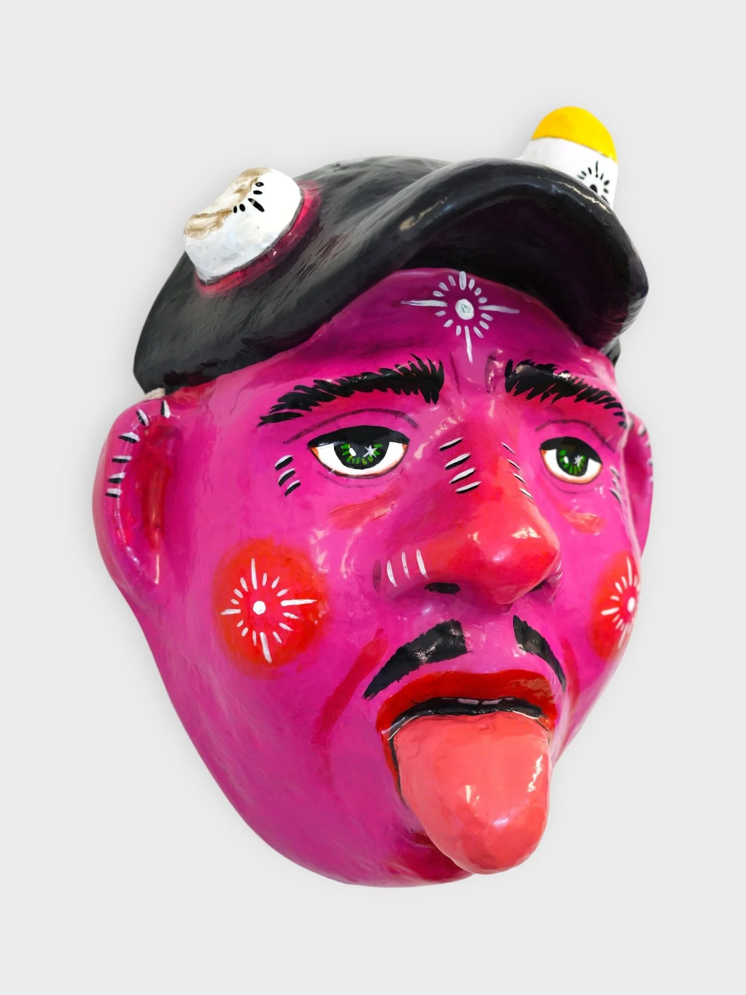 French Kiss, 2024, Paper Mache, Acrylic Paint, Artist Resin 12 x 9 x 6 in.