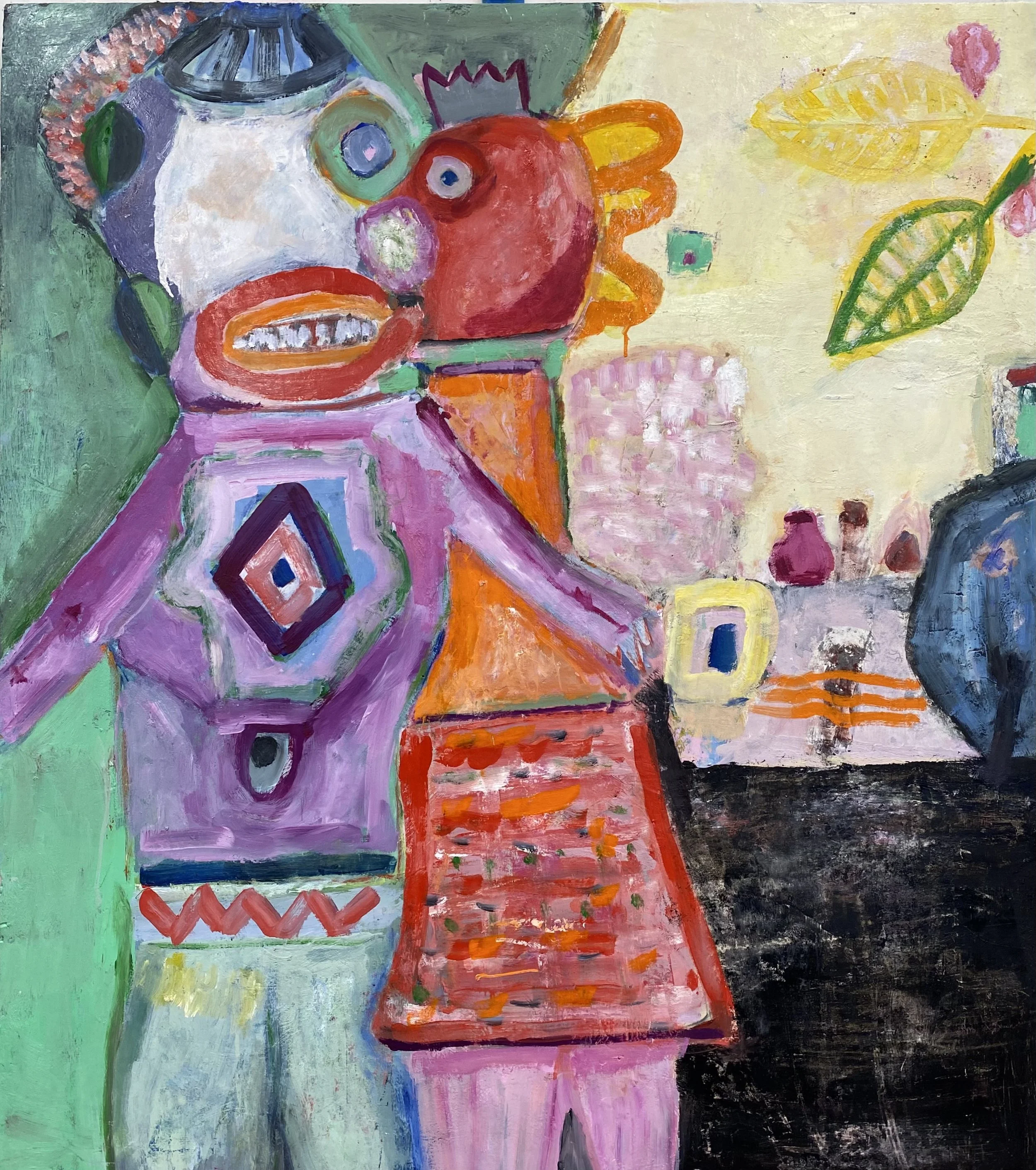 Space Lovers, 2025, Oil/Panel, 40 x 36"