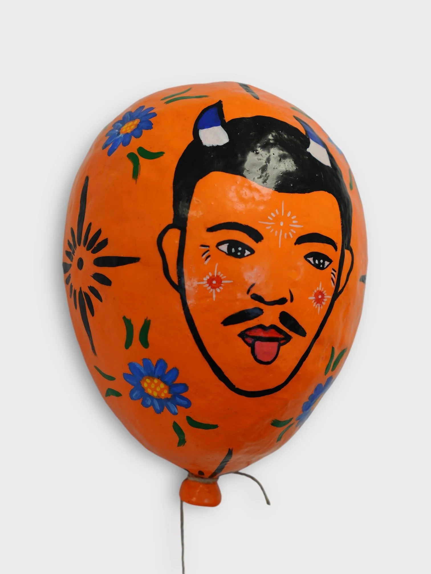 I Met Him at Dolores Park,  2024, Paper Mache, Acrylic Paint, Artist Resin 9.5 x 7 x 5 in.