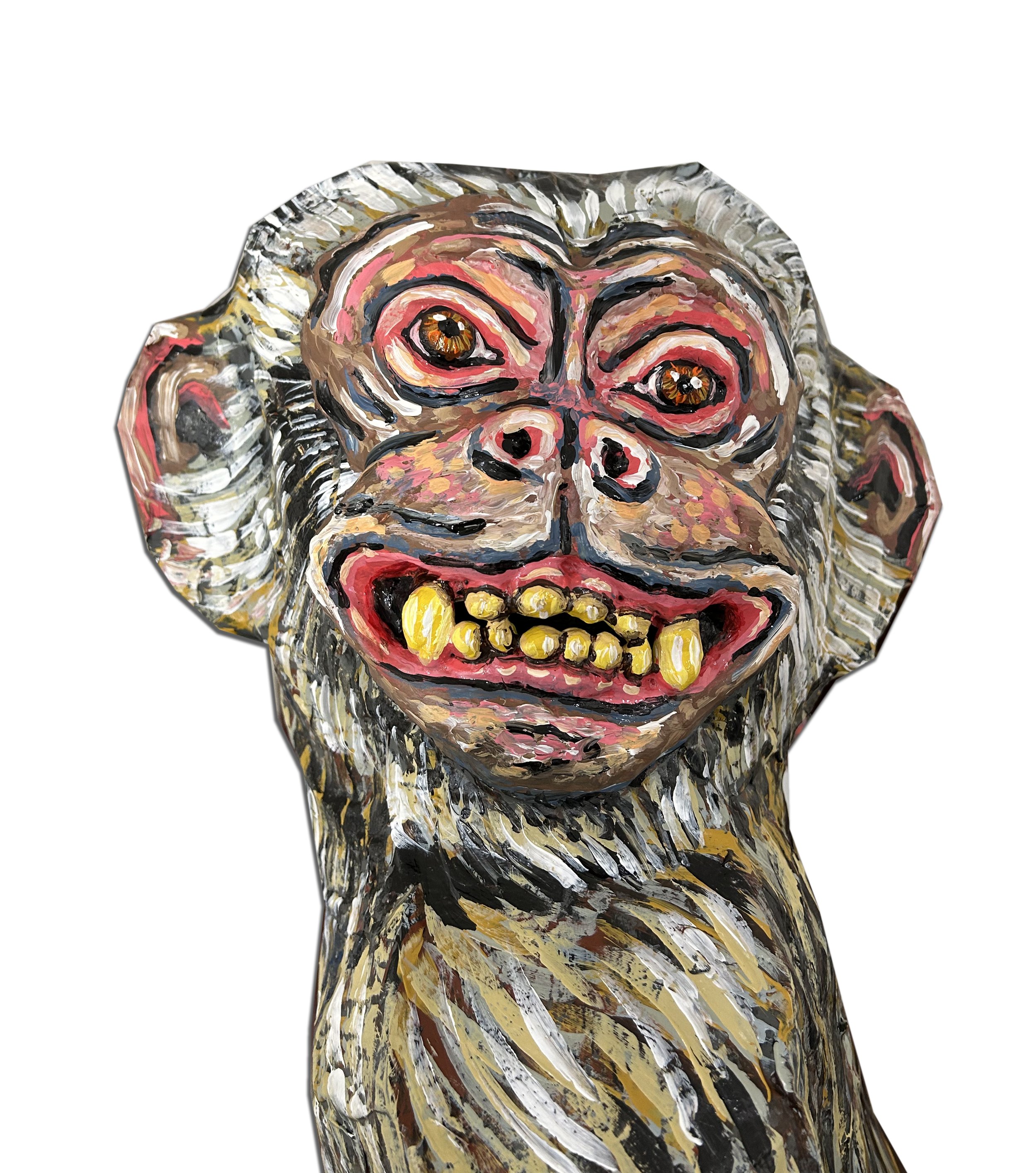 "Good Time Charlie," 37x17x21", mixed media papier-mache sculpture