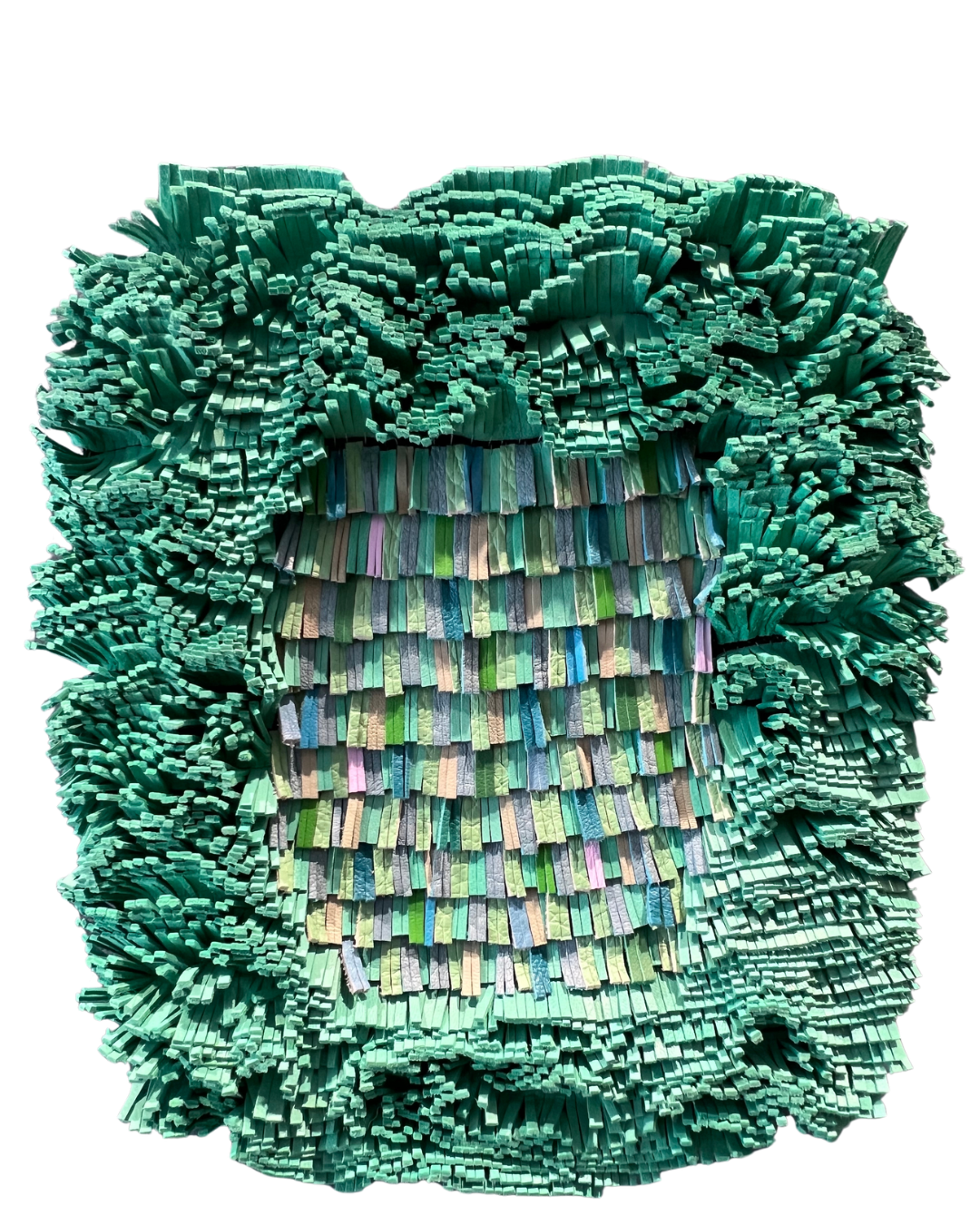 Cécilia Lusven, Botanical, 2026, 8x7 inches
Handwoven from linen and off-cut leathers
$550