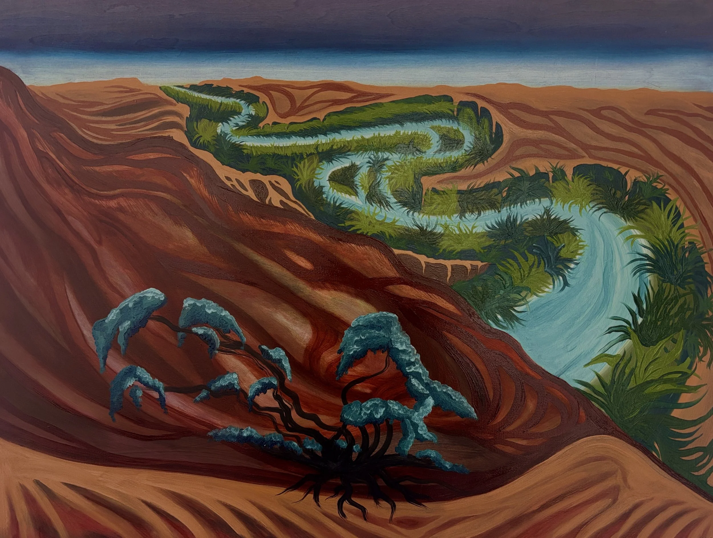 Nick Maltagliati, First River on Mars, Oil on wood, 18 x 24 in., 2026
$1500