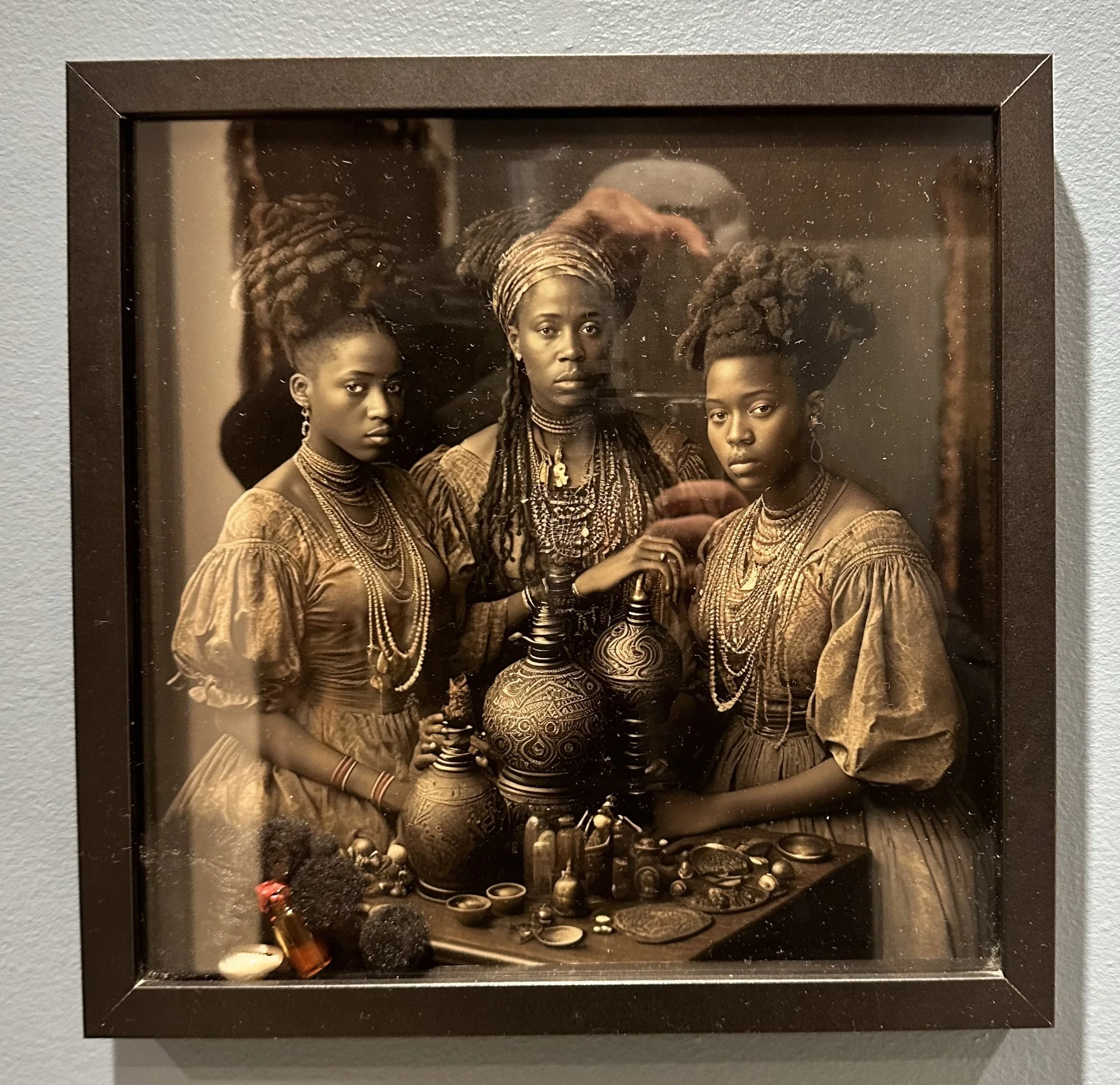 SOLD, Object Ritual: Subject No.006,2
Digital collage (AI/MidJourney, Photoshop), archival pigment ink on 100% cotton Hahnemühle 308 gsm metallic photo rag, frame, 11.5” x 11.5”, edition of 10