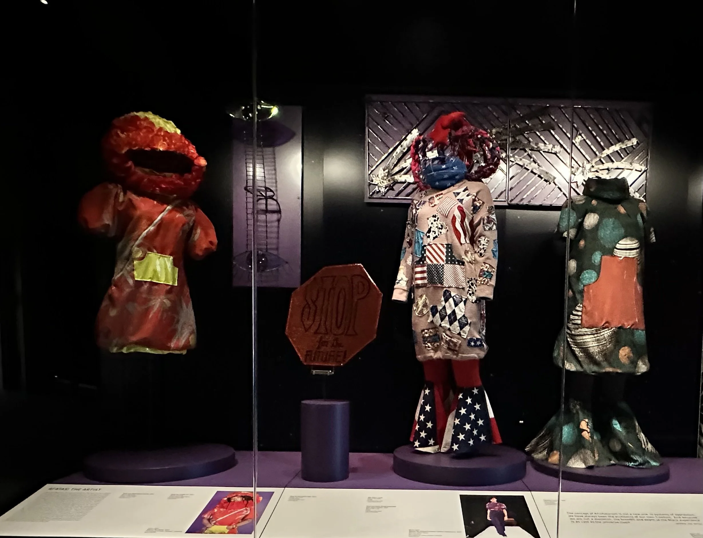 Afatasi the Artist, Installation of fashion and metalwork in WOMEN OF AFROFUTURISM, SFO Museum through September 2026