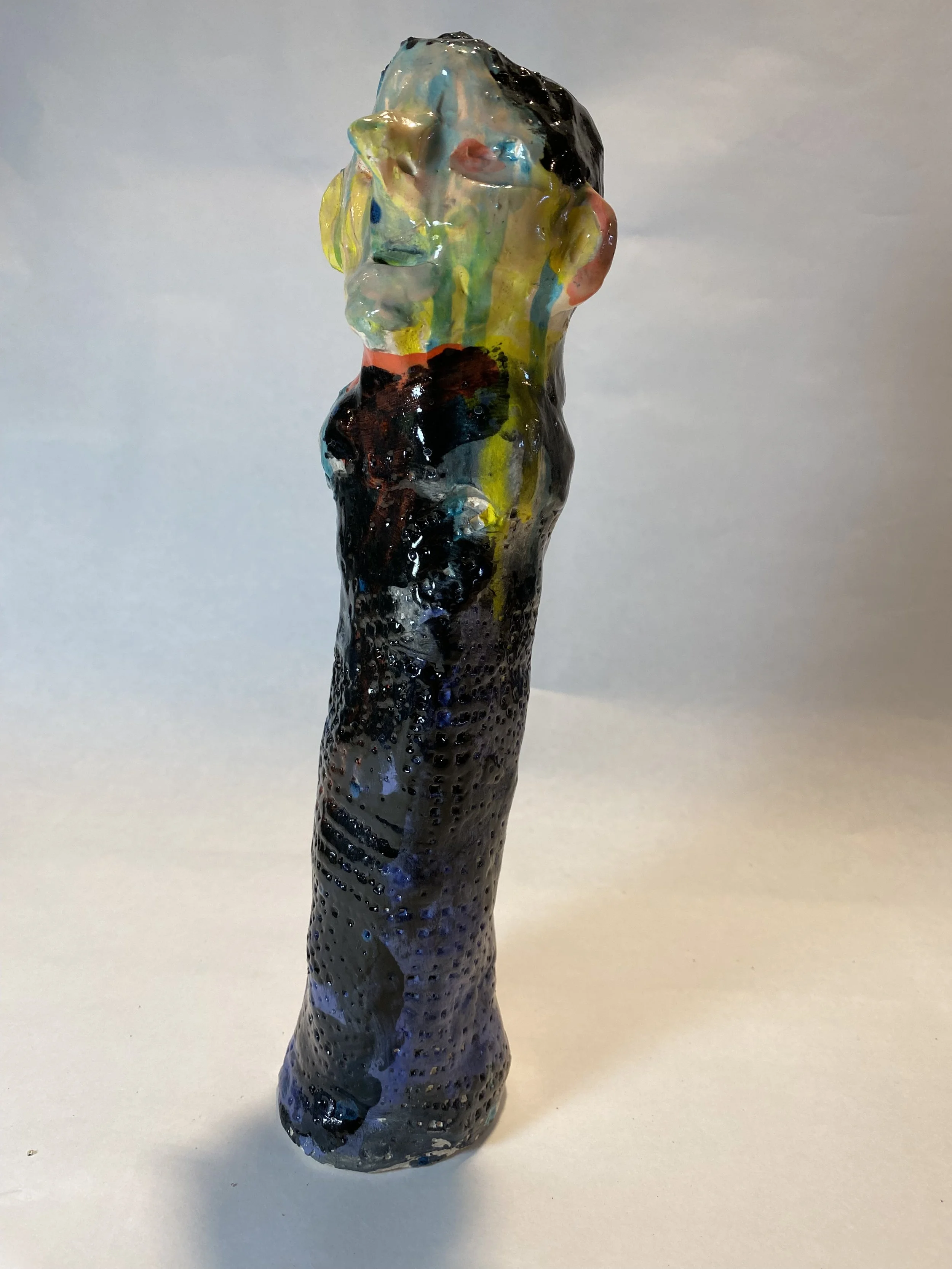 Skinny Black, 2024, Clay, 8 x 3 x 3"