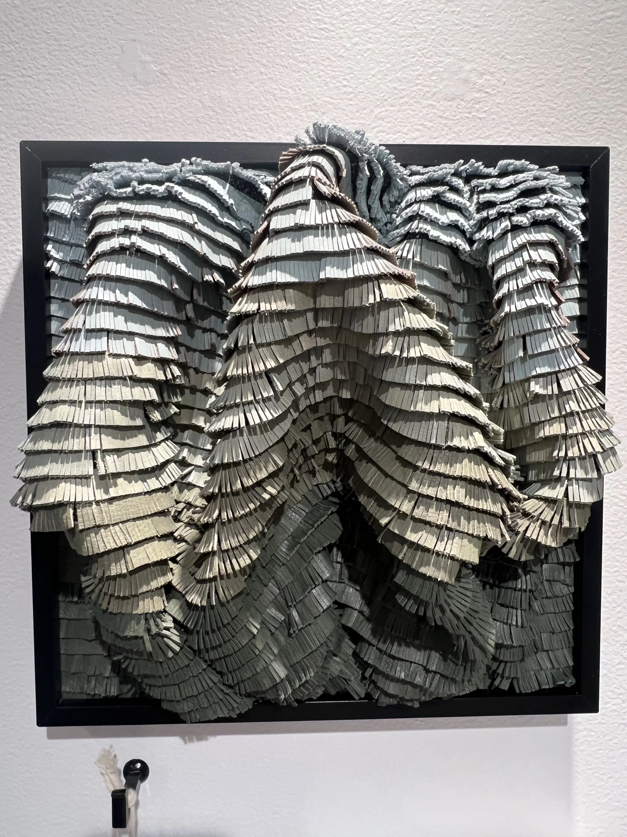 Cécilia Lusven, Misty Hills, 2026, 12x12 inches, Handwoven from linen and off-cut leathers
$2,000