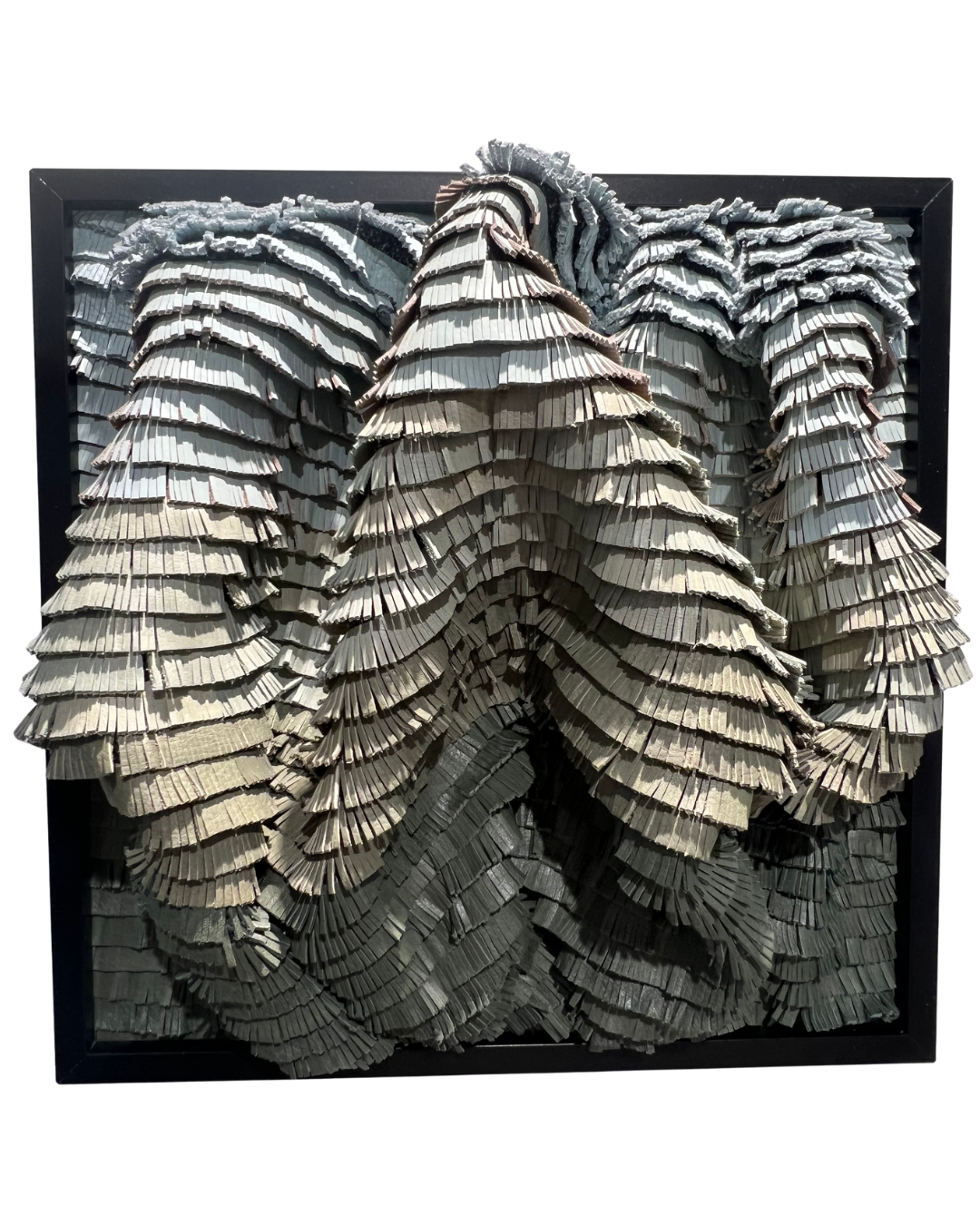 Cécilia Lusven, Misty Hills, 2026, 12x12 inches, Handwoven from linen and off-cut leathers
$2,000