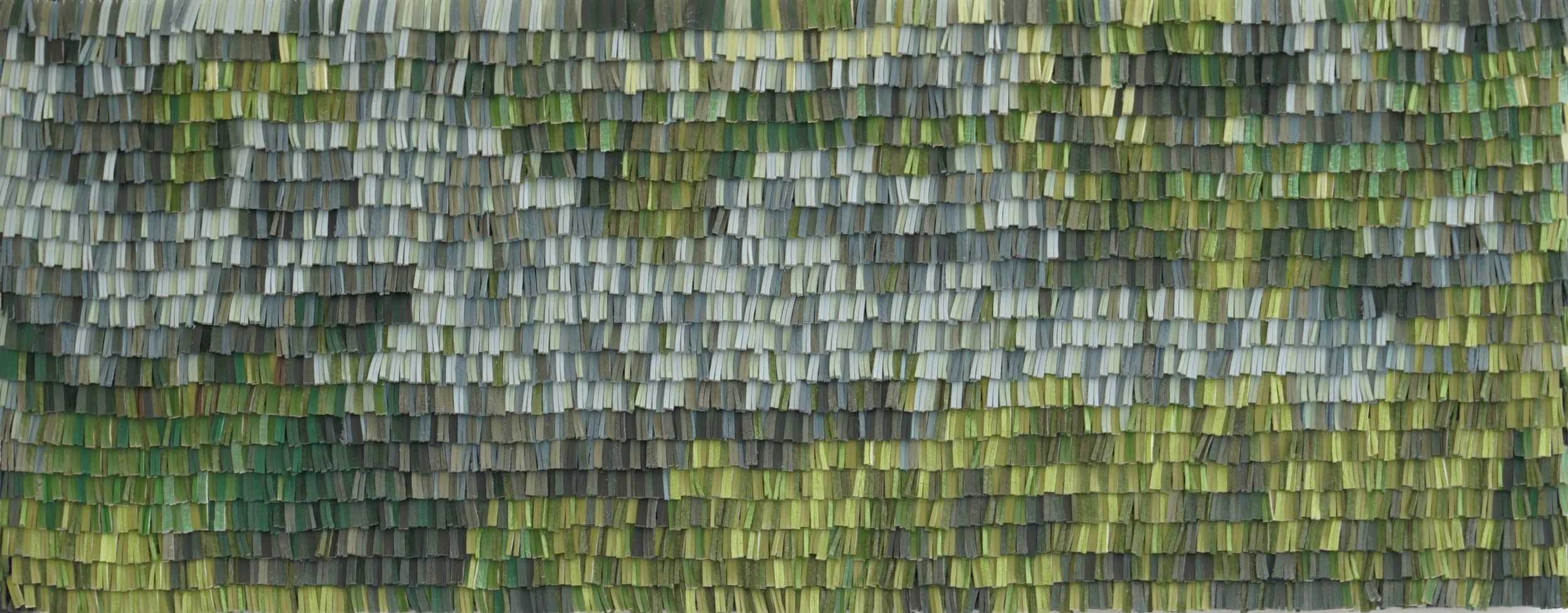 Cécilia Lusven, 
I've Dreamed in Color #3, 2024, 9 x 22inches, Handwoven from linen and off-cut leathers
$1,400