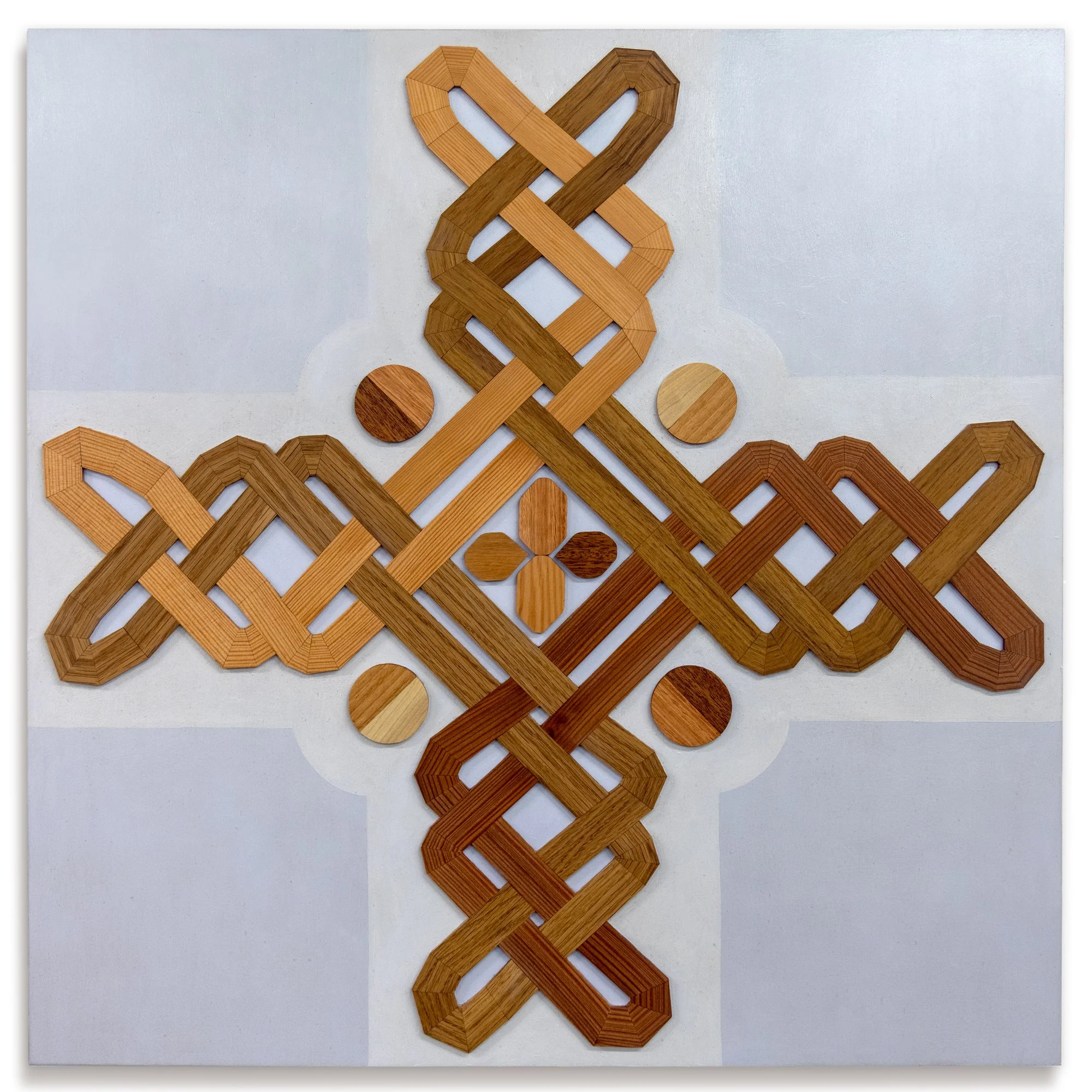 Gentleness #2, 2026, 32 x 32 in
Salvaged wood (Douglas fir, teak, redwood, pine, oak, ash, mahogany, poplar) and oil on wood panel
$3200