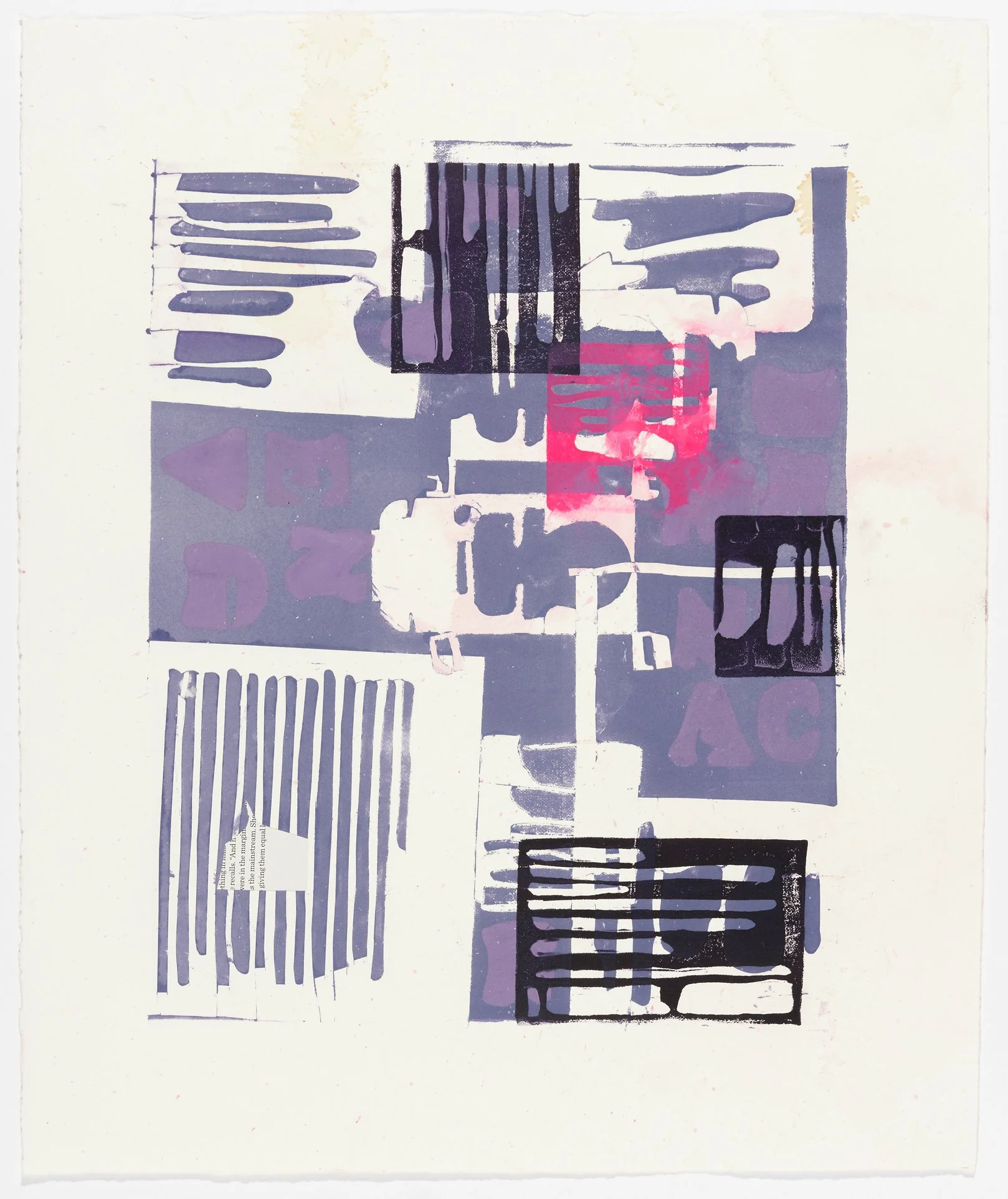 Extra Lavender, 2023, 15 x 18 in., Monoprint and collage