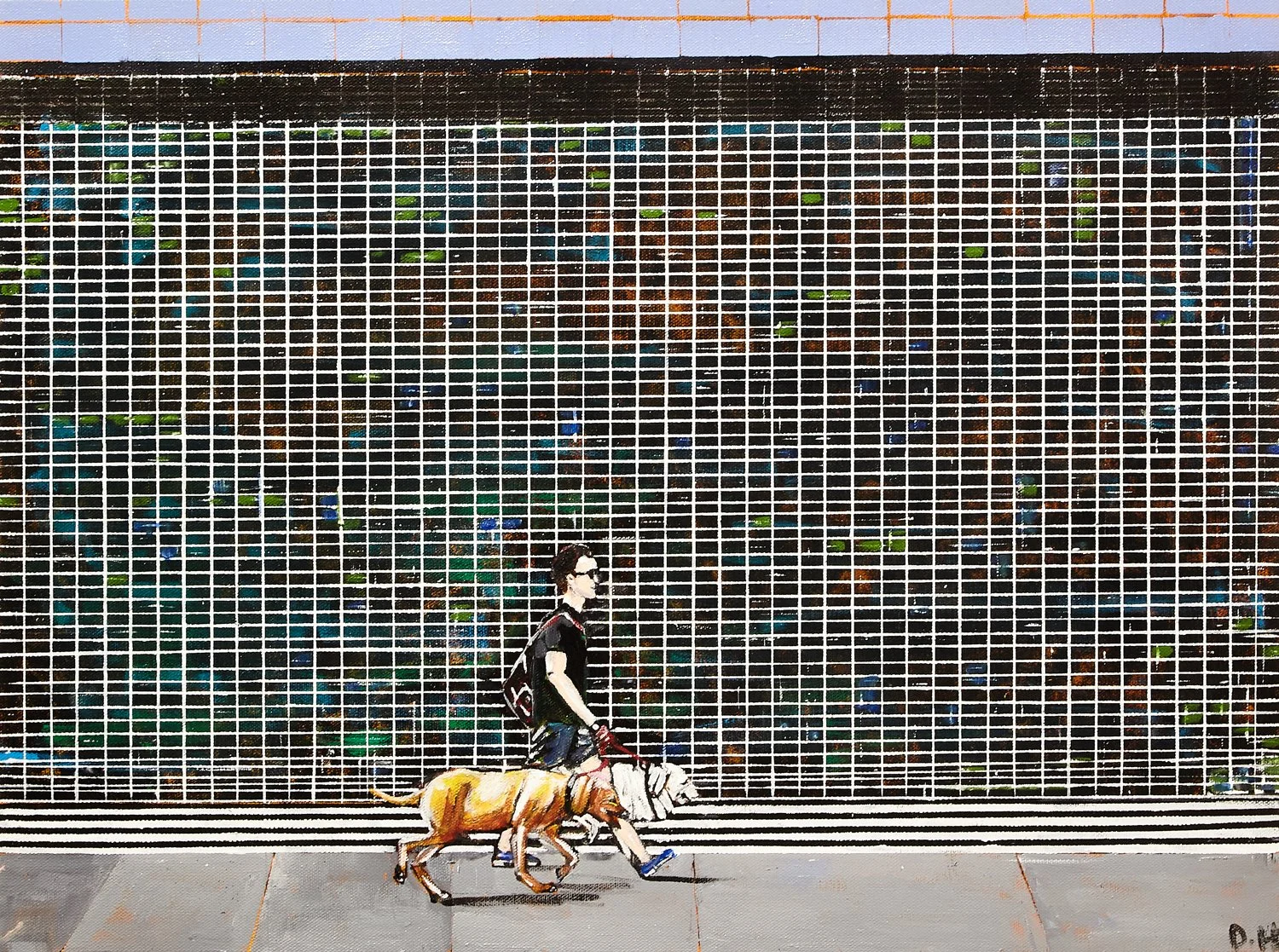 Urban Abstraction #4 - Hudson Square, New York City, 2025 Acrylic, Ink, and Pencil on Wood Panel, 18” x 24”, $3100