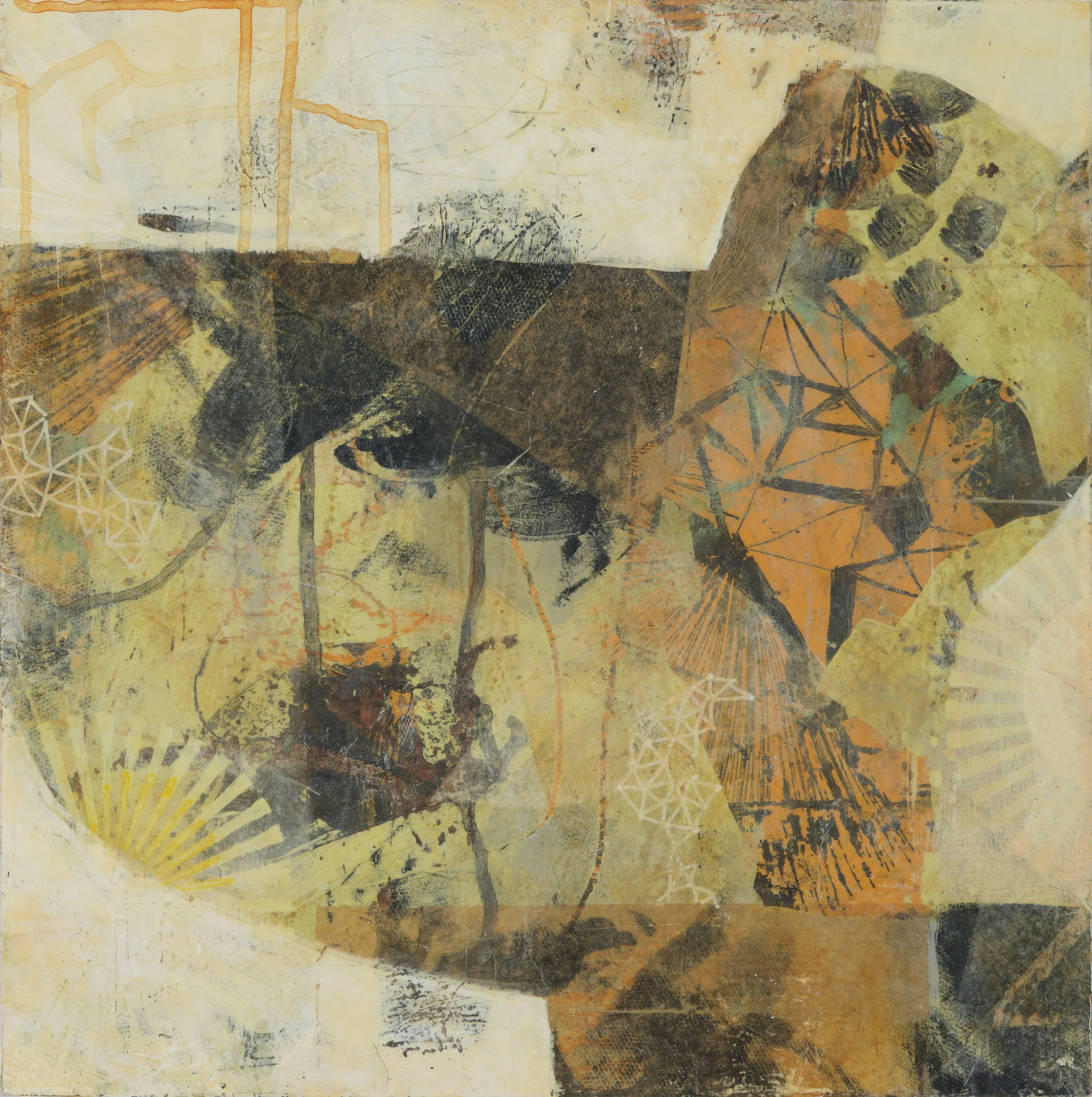 StayAwake, 2019, Mixed media on panel with cold wax finish, 16x16x2in, Framed 17x17x2in
$1,350.00