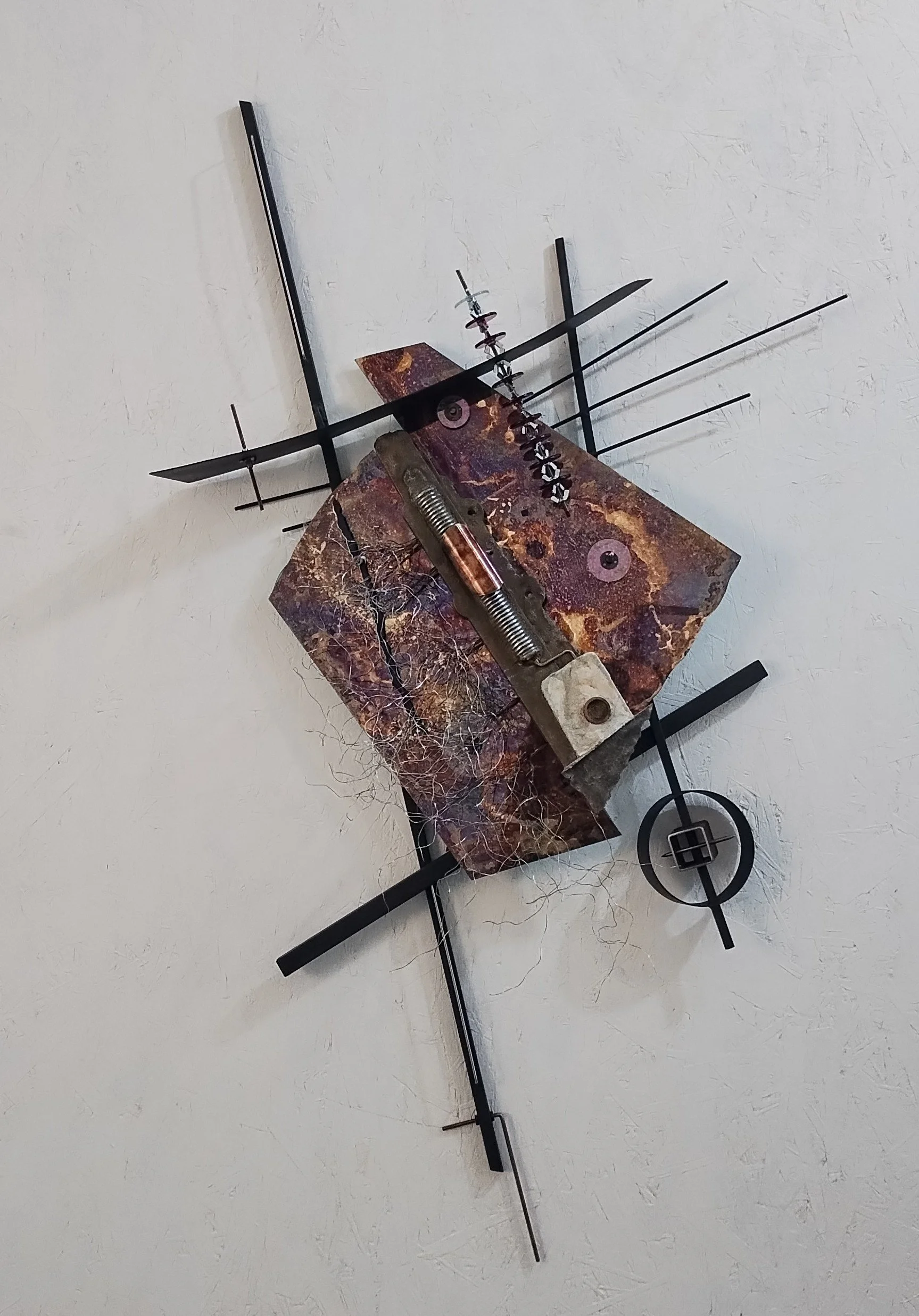 Danny Rosales, Recollection, 2026, concrete, glass, metal, 48x24x6" $2,900