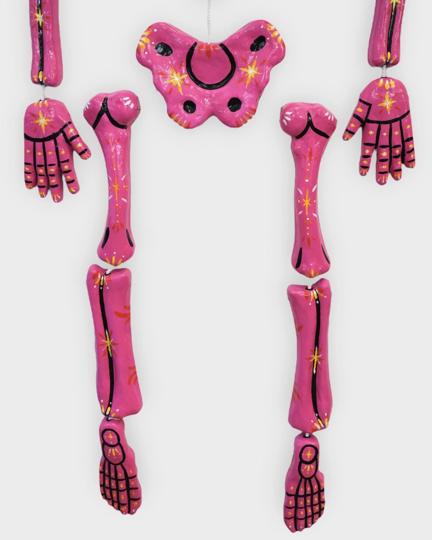 You Don't Have to Wear a Mask (Pink) Detail, 2024, Paper Mache, Acrylic Paint, Artist Resin 5' x 2' x 5 in.