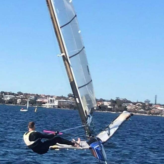 @composite_components built in 2010 this mast and hull are getting an update for the next moth world titles in 2021. 

#moth #sailing #internationalmoth #carbonfibre #compositecomponents #compositemanufacturing #australianmanufacturing #glenoldfield