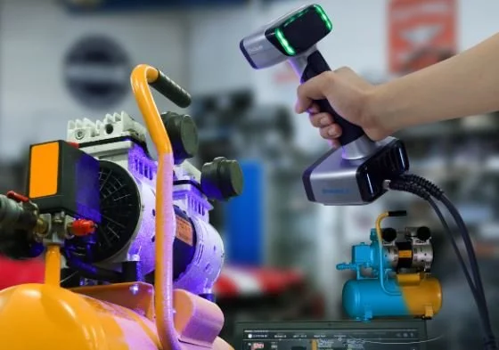 3D handheld scanner used for scanning a metal assembly