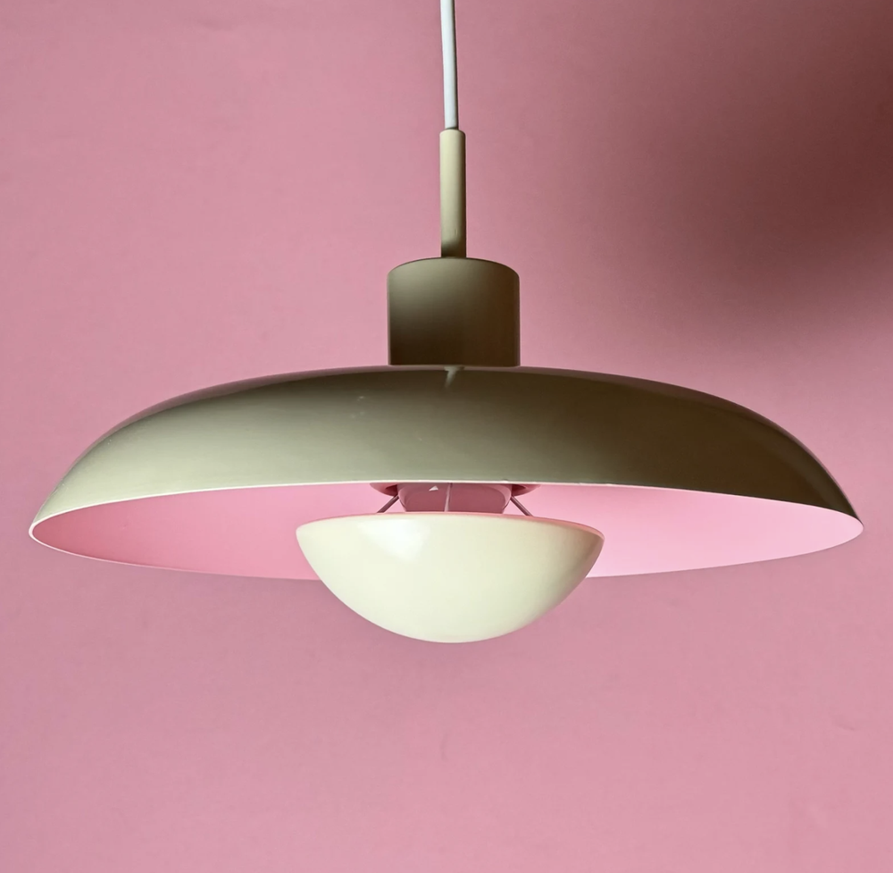 Mid Mod Rare Ceiling Light – Ivory and Pink Piet Hein for LYFA