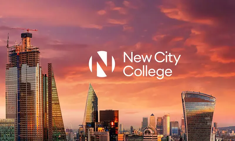 New City College London Logo on Sunset London Skyline