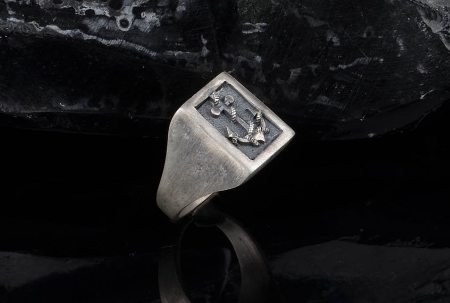 Mithril 谧银 纯手工制水手锚男士雕刻指环5.jpg